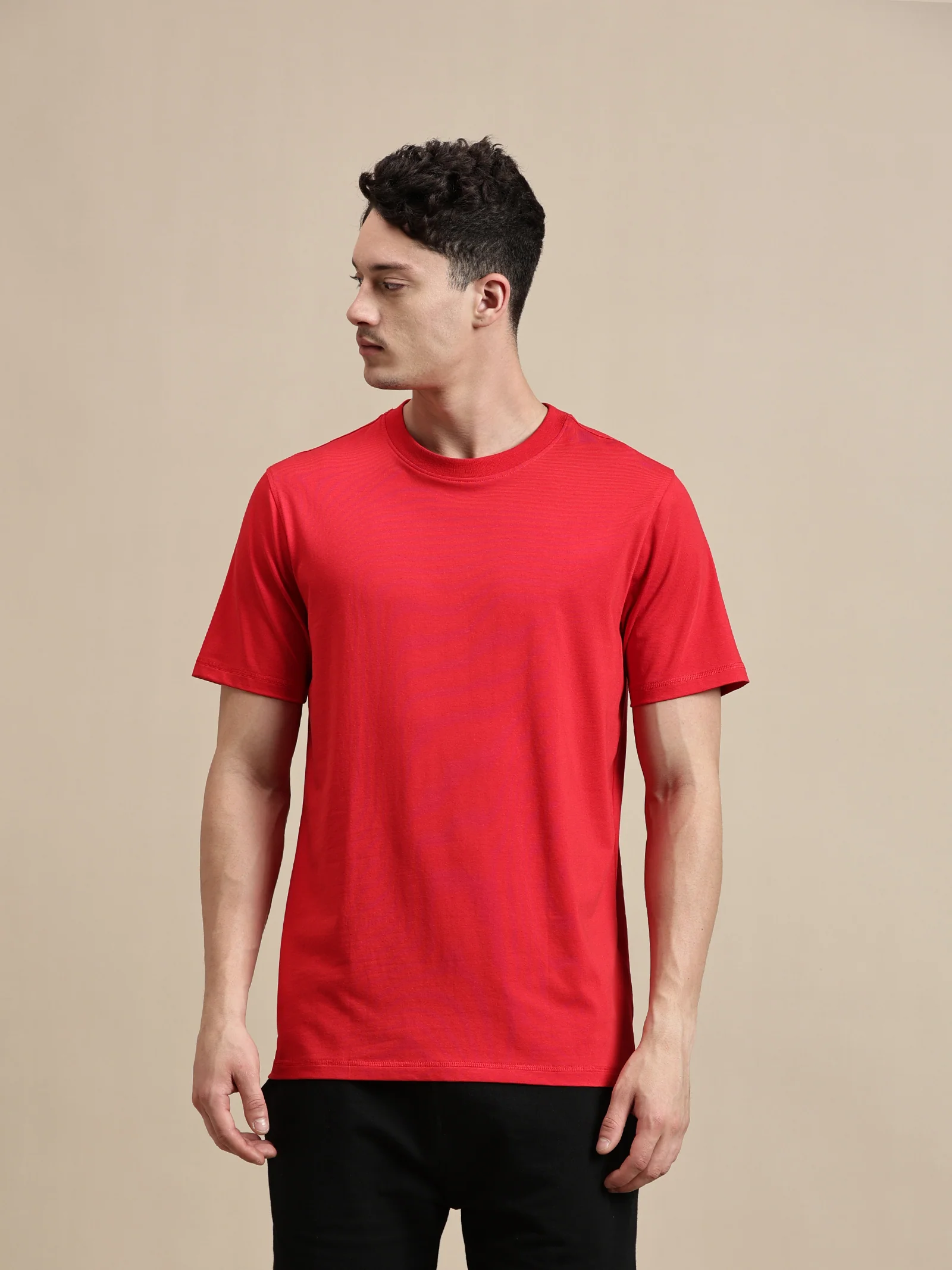 Men Red Half Sleeve T-Shirt - Image 6