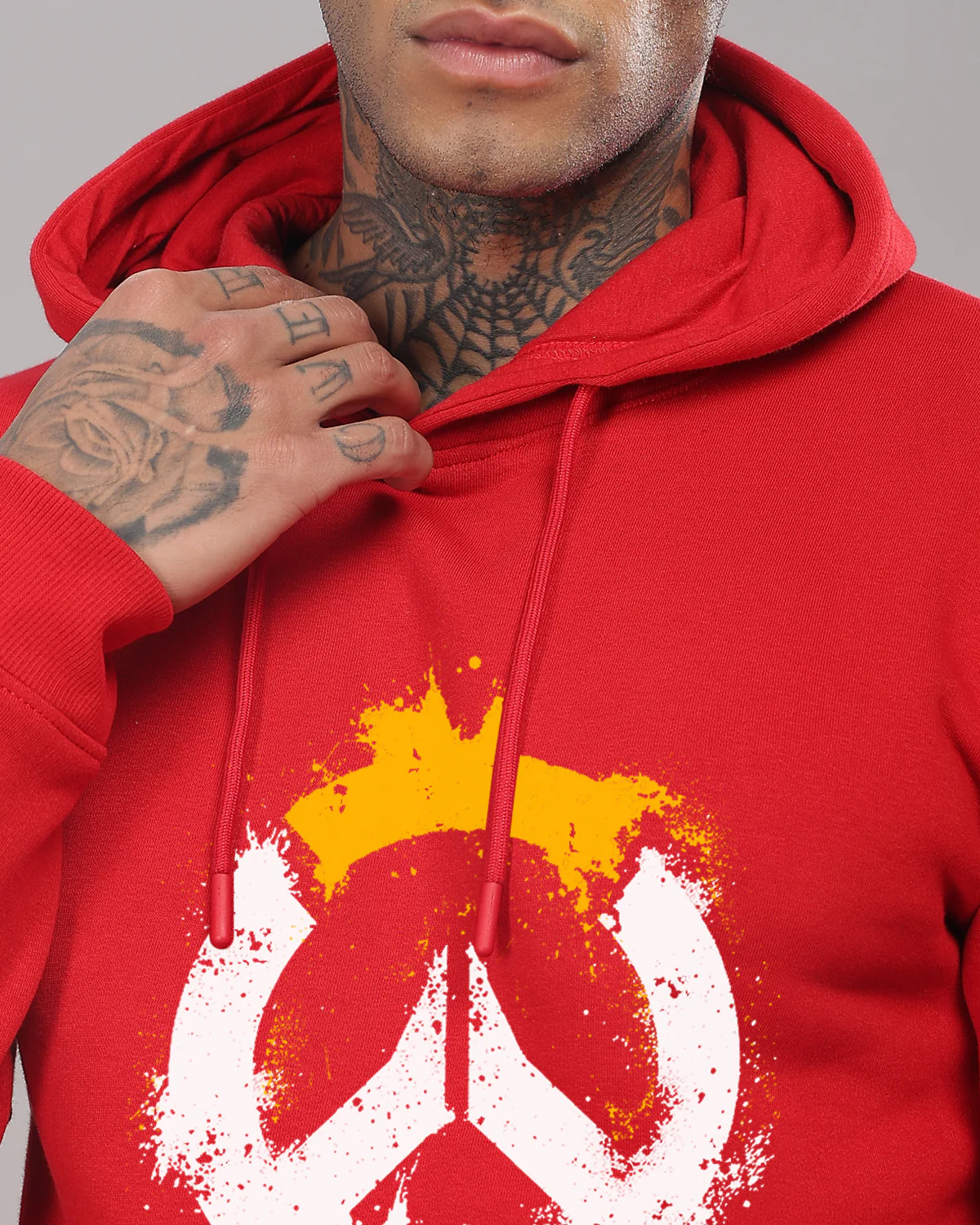 Men Red Long Lasting Printed Hoodie - Image 2