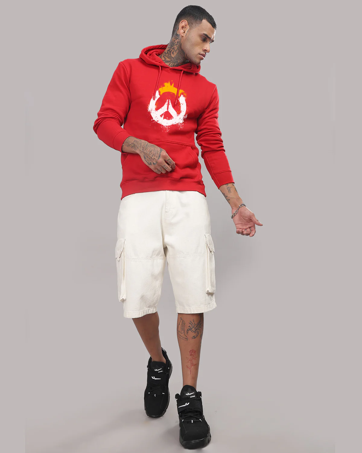 Men Red Long Lasting Printed Hoodie - Image 5