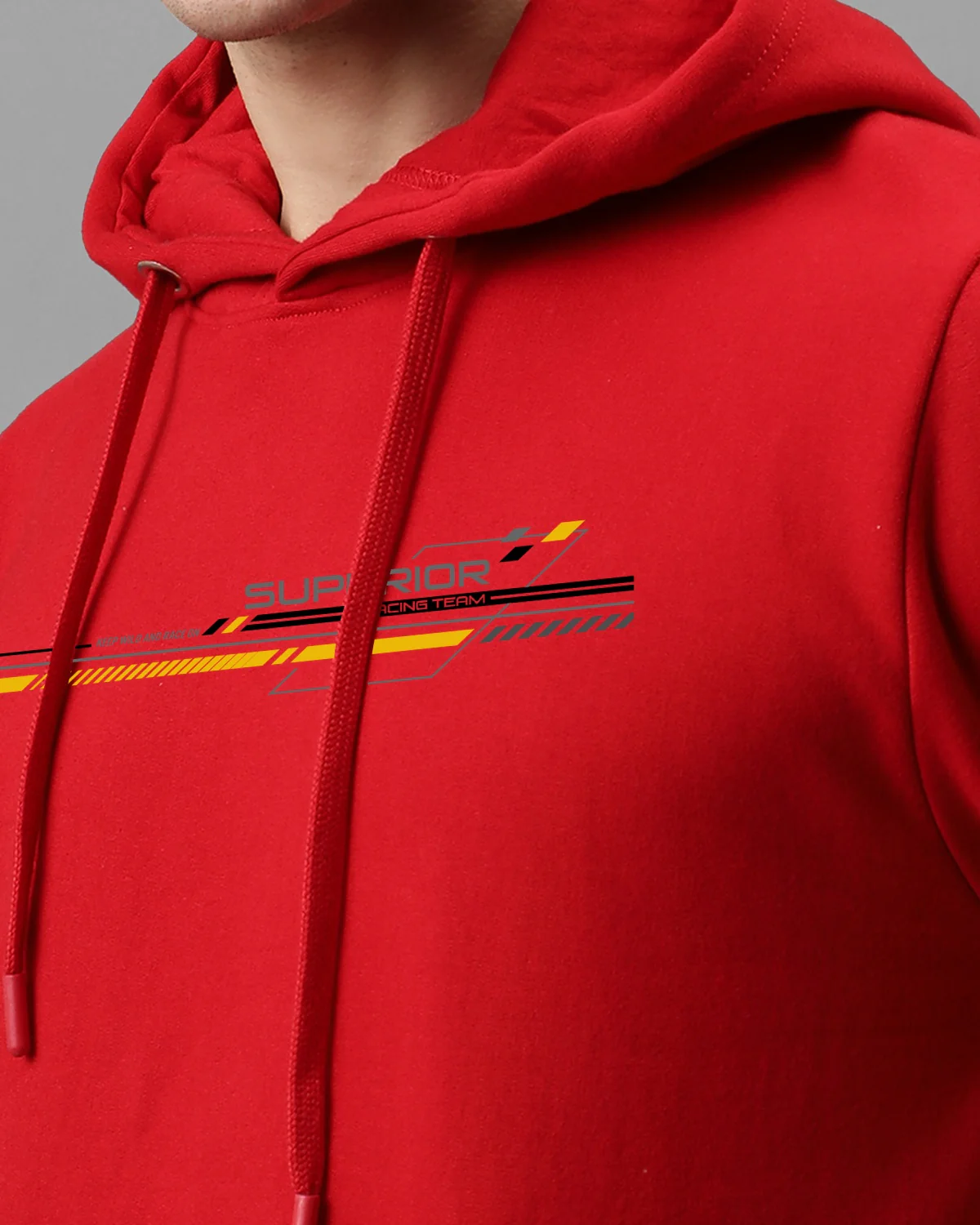 Men Red Long Lasting Printed Hoodie - Image 4