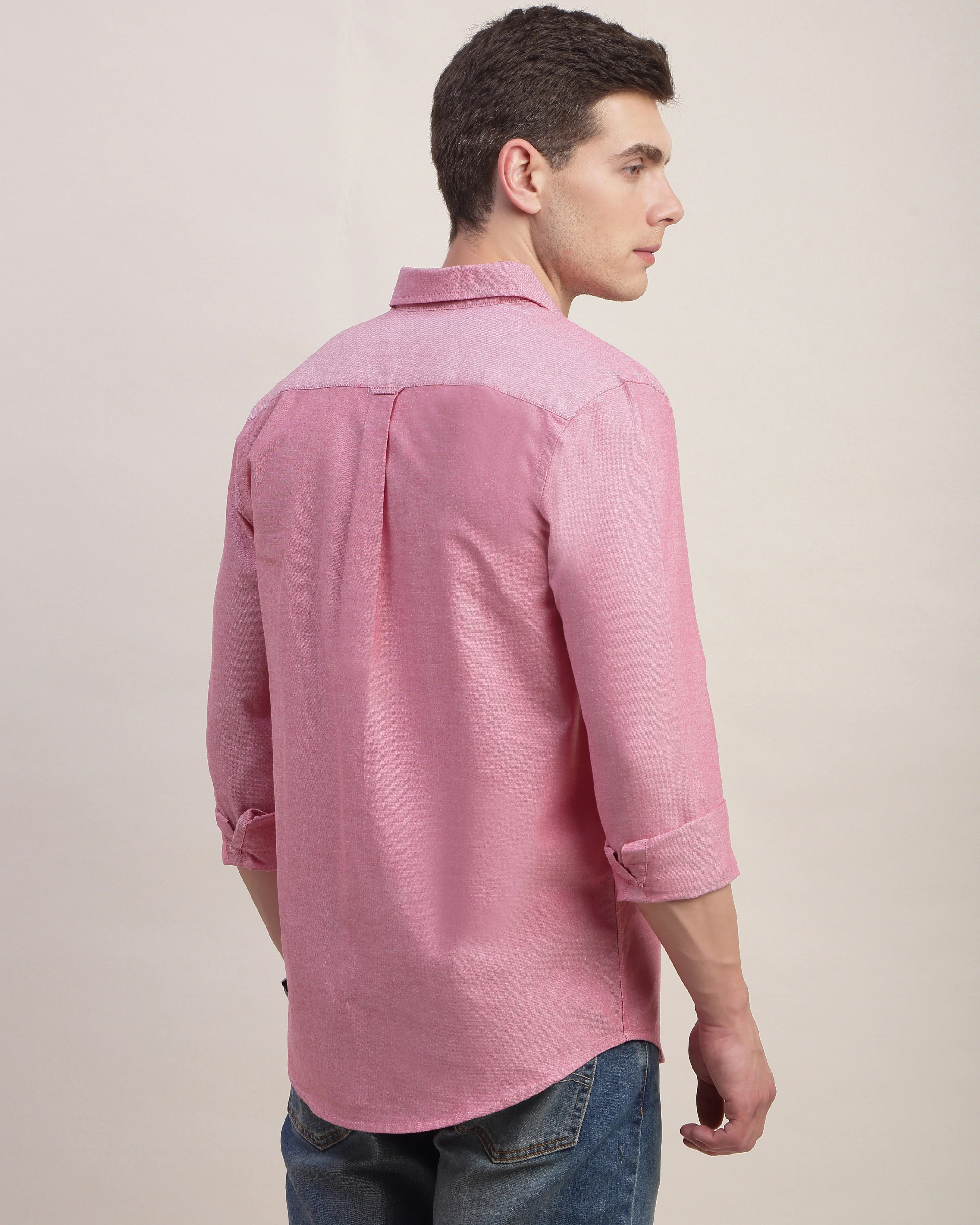 Men Red Oxford Shirt - Image 2