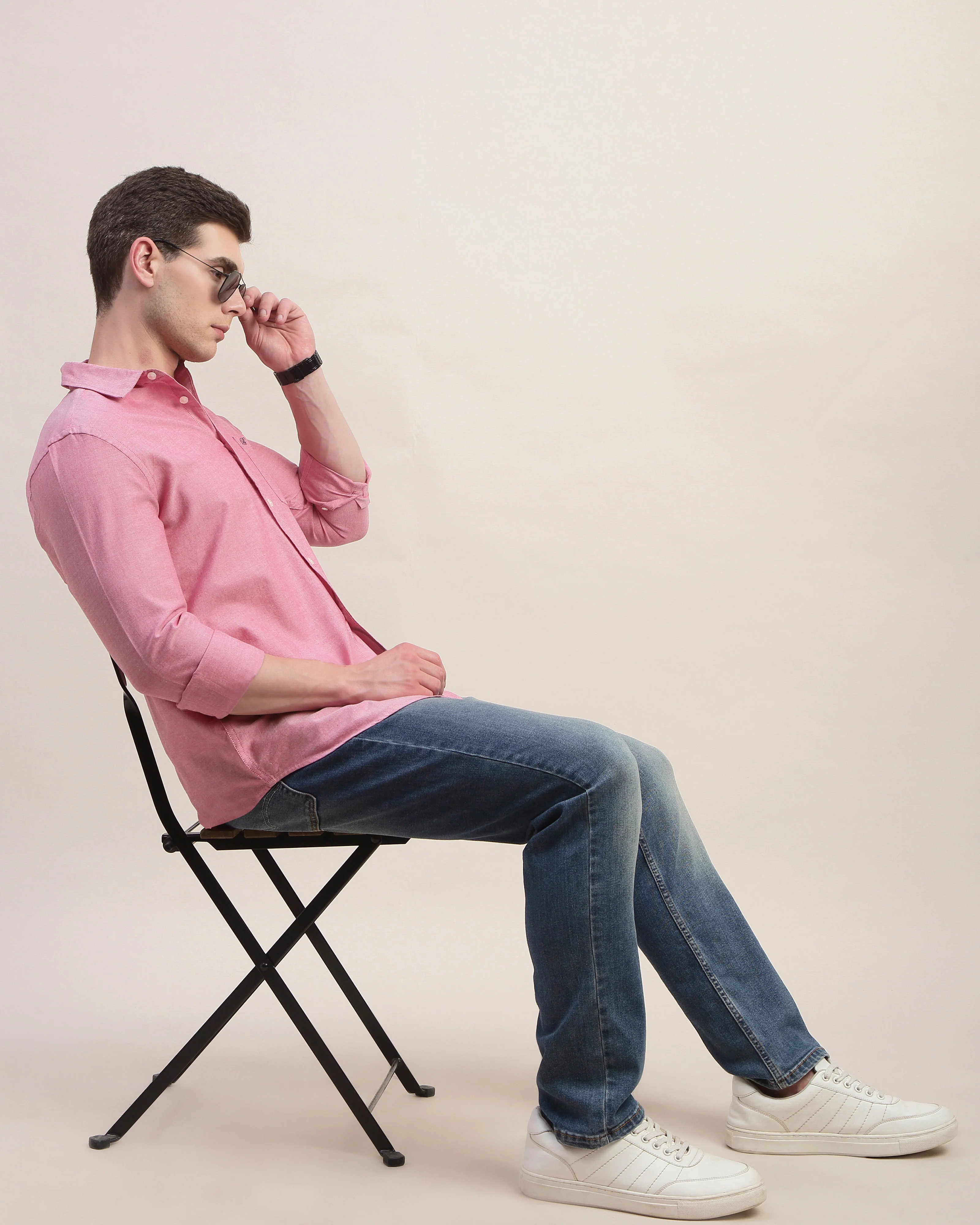 Men Red Oxford Shirt - Image 6