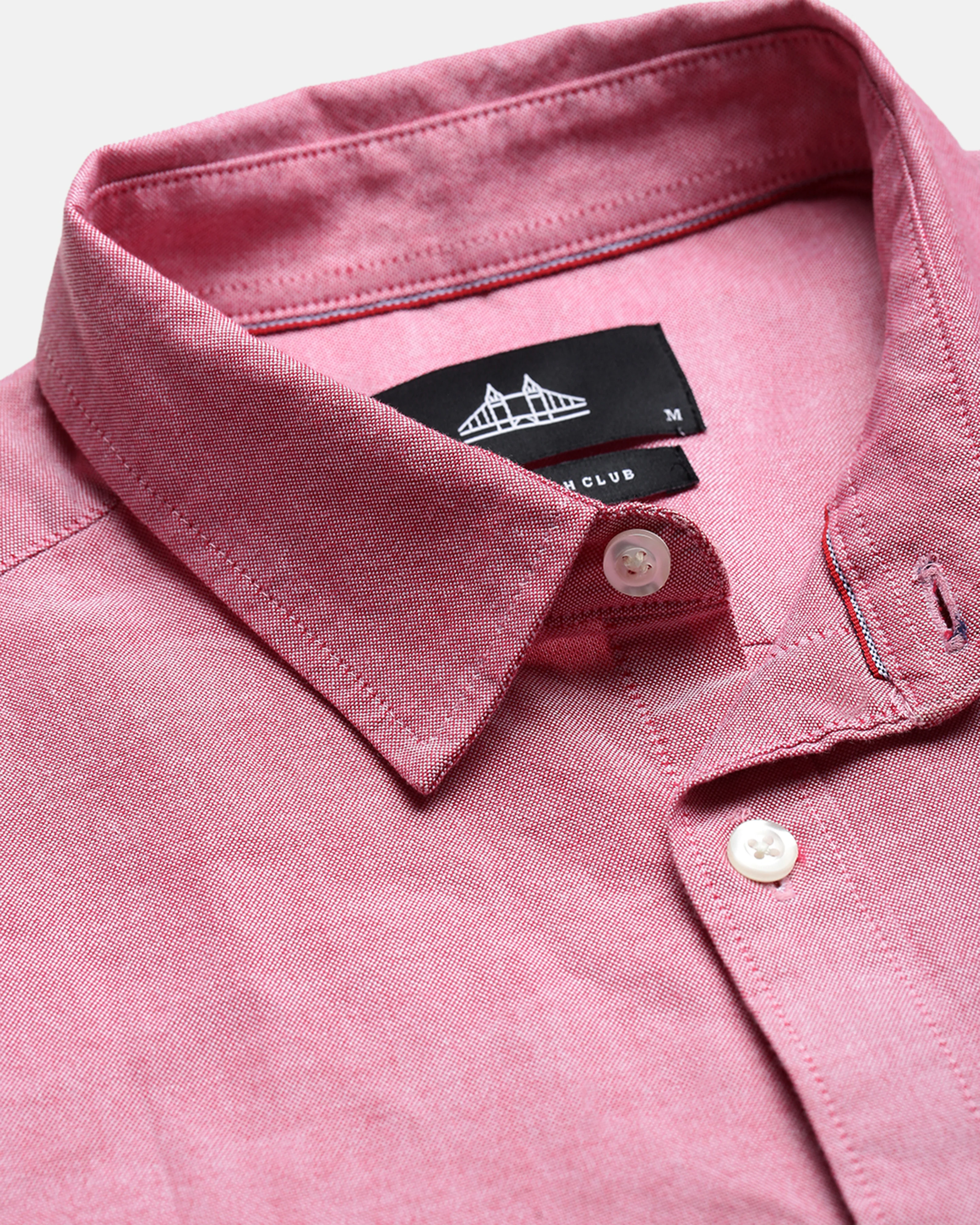 Men Red Oxford Shirt - Image 8