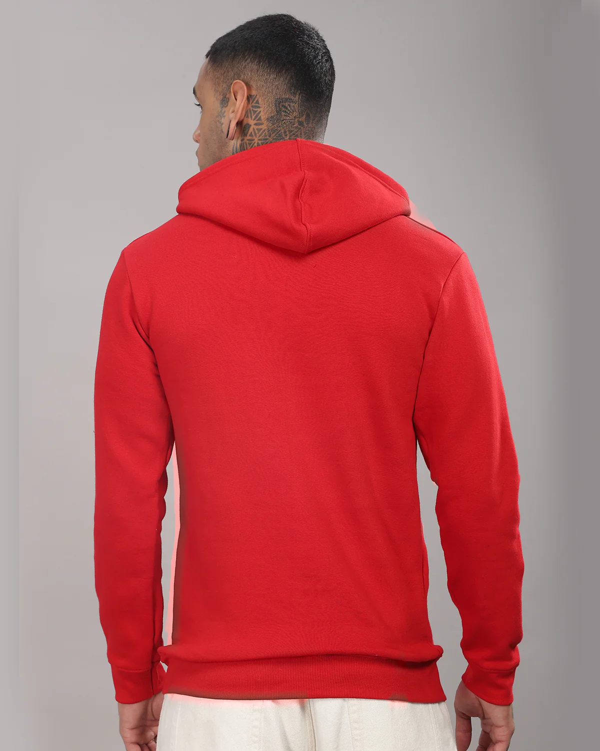 Men Red Printed Hoodie - Image 3