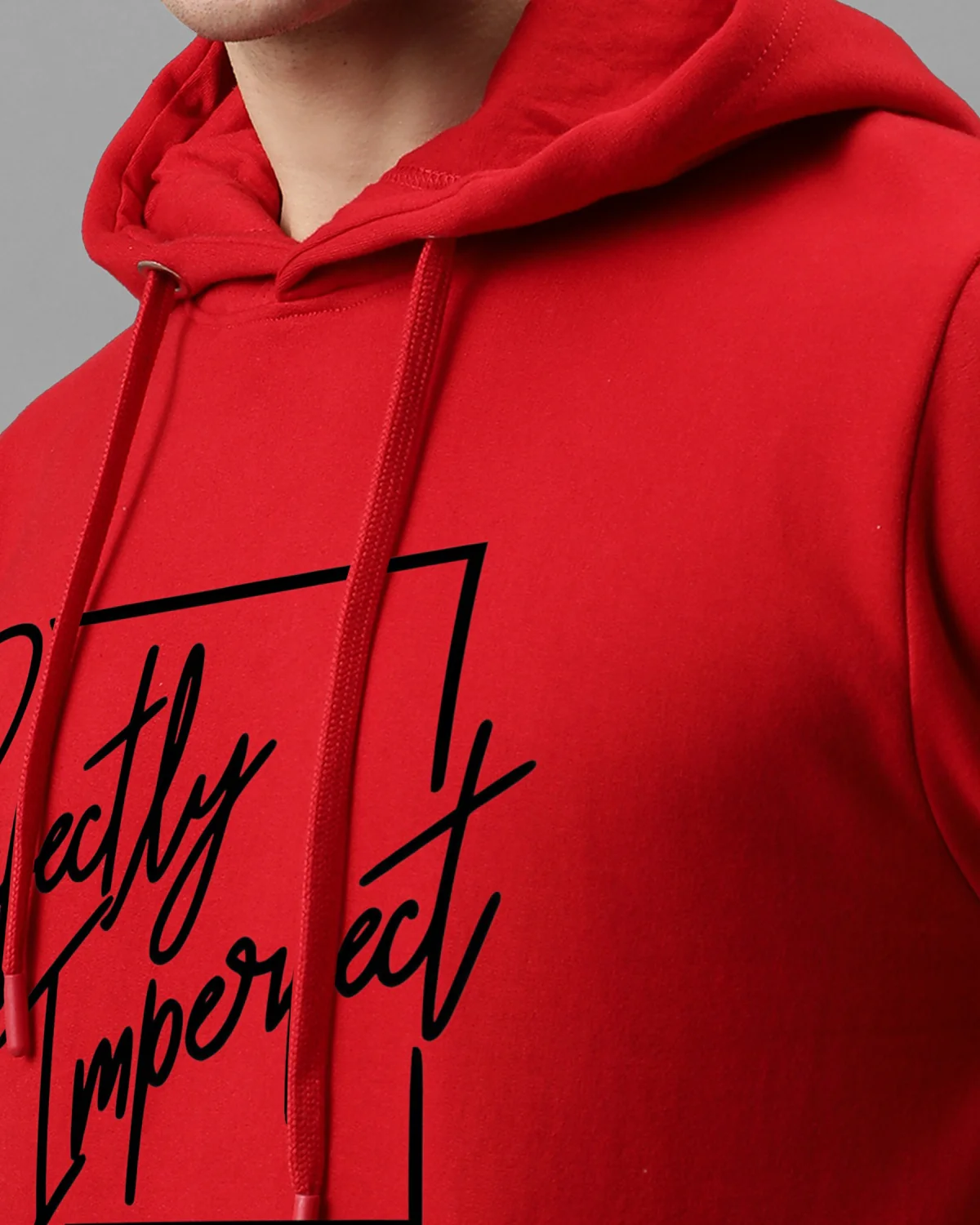 Men Red Printed Hoodie - Image 4