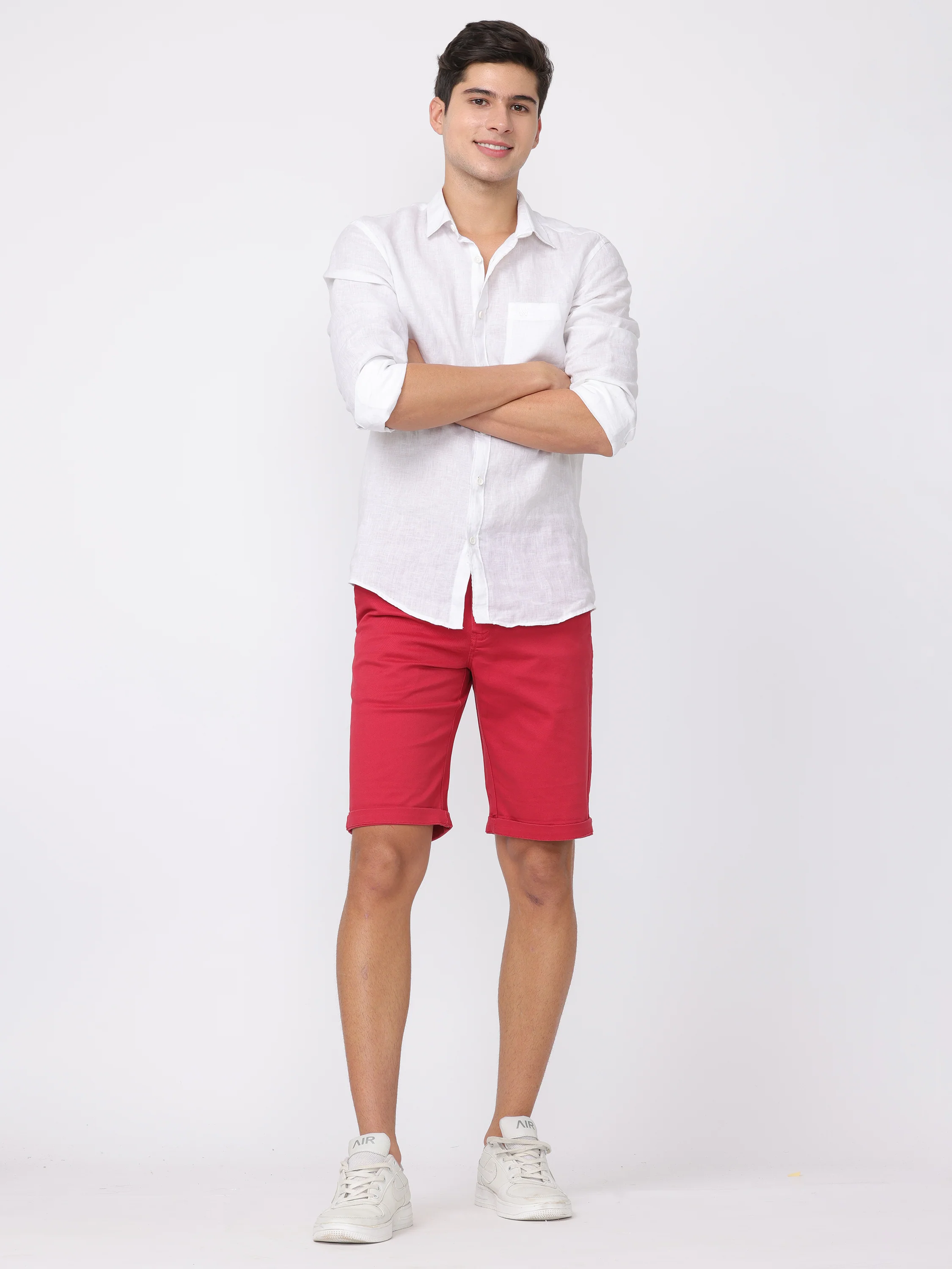 Men Red Regular Fit Shorts - Image 2