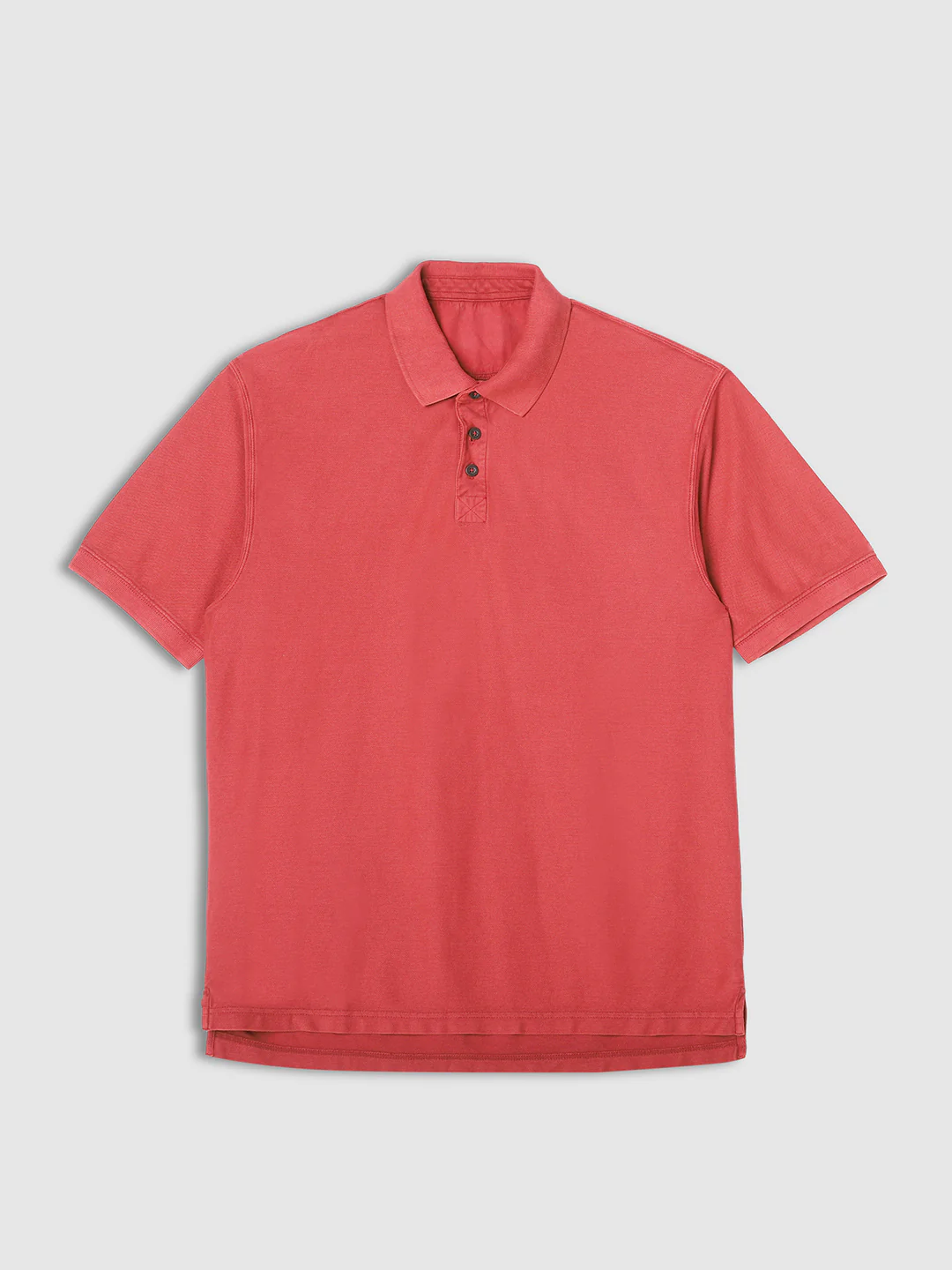 Men Bright Red Drop Shoulder Oversize Polo T-Shirt - Image 7