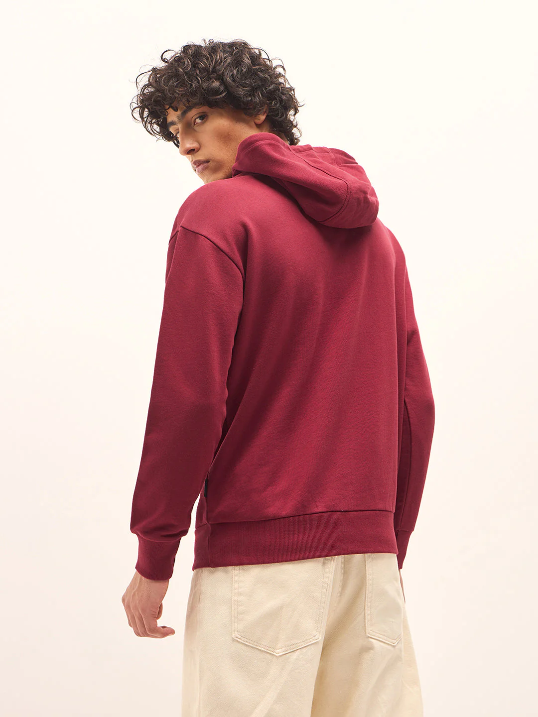Men Red Relaxed Fit Hoodie - Image 2
