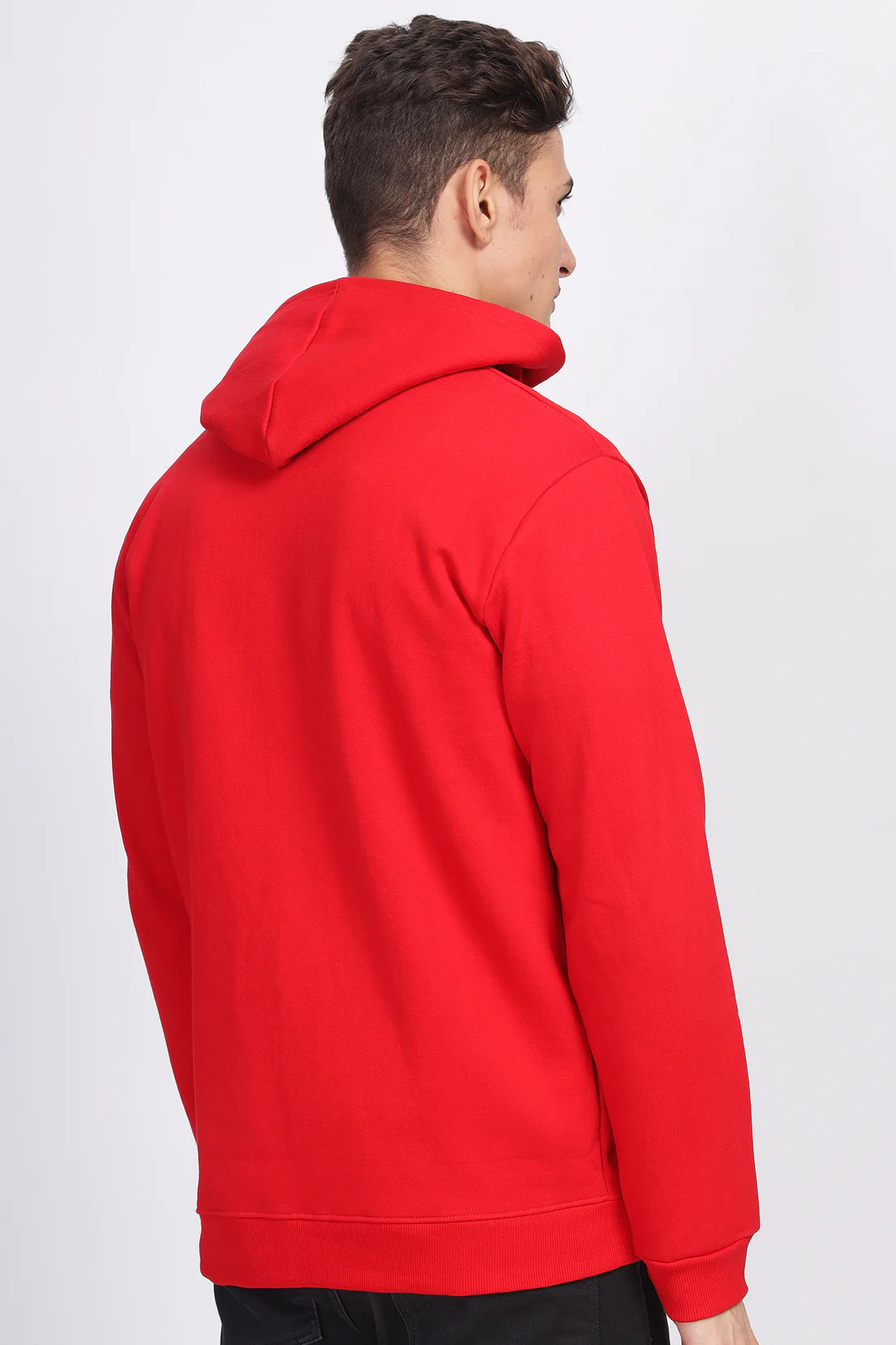 Men Red Sweatshirt With Zipper Hoodies - Image 2