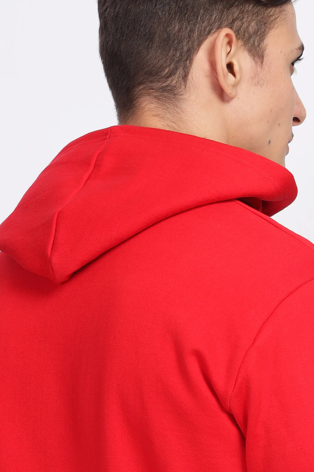 Men Red Sweatshirt With Zipper Hoodies - Image 3