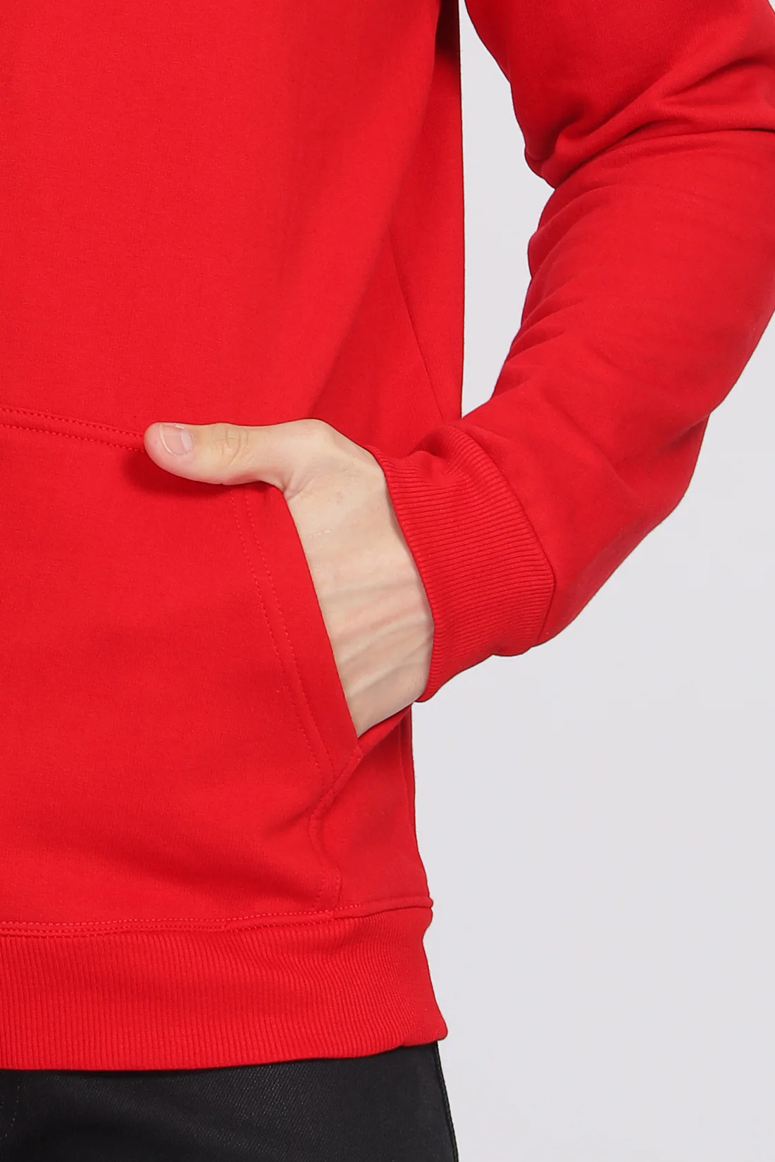 Men Red Sweatshirt With Zipper Hoodies - Image 6