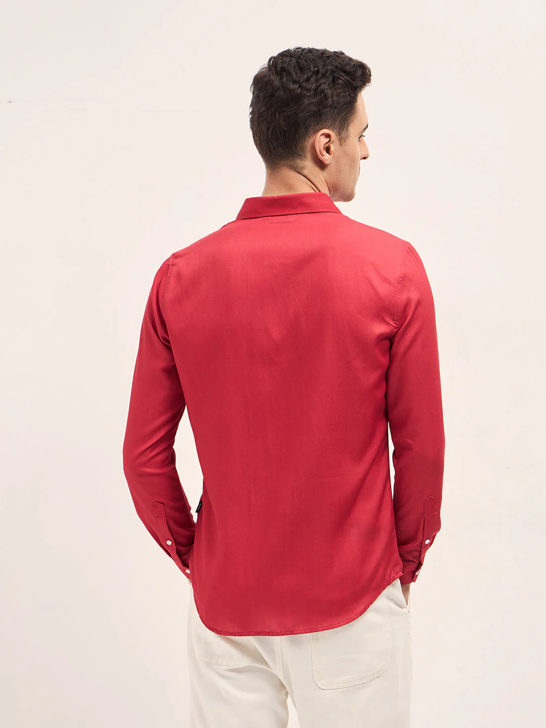 Men Red Tribal-inspired geometric Print Slim Fit Casual Shirt - Image 2