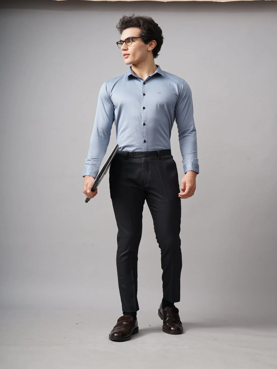 Men Refine Charcoal Solid Shirt - Image 6