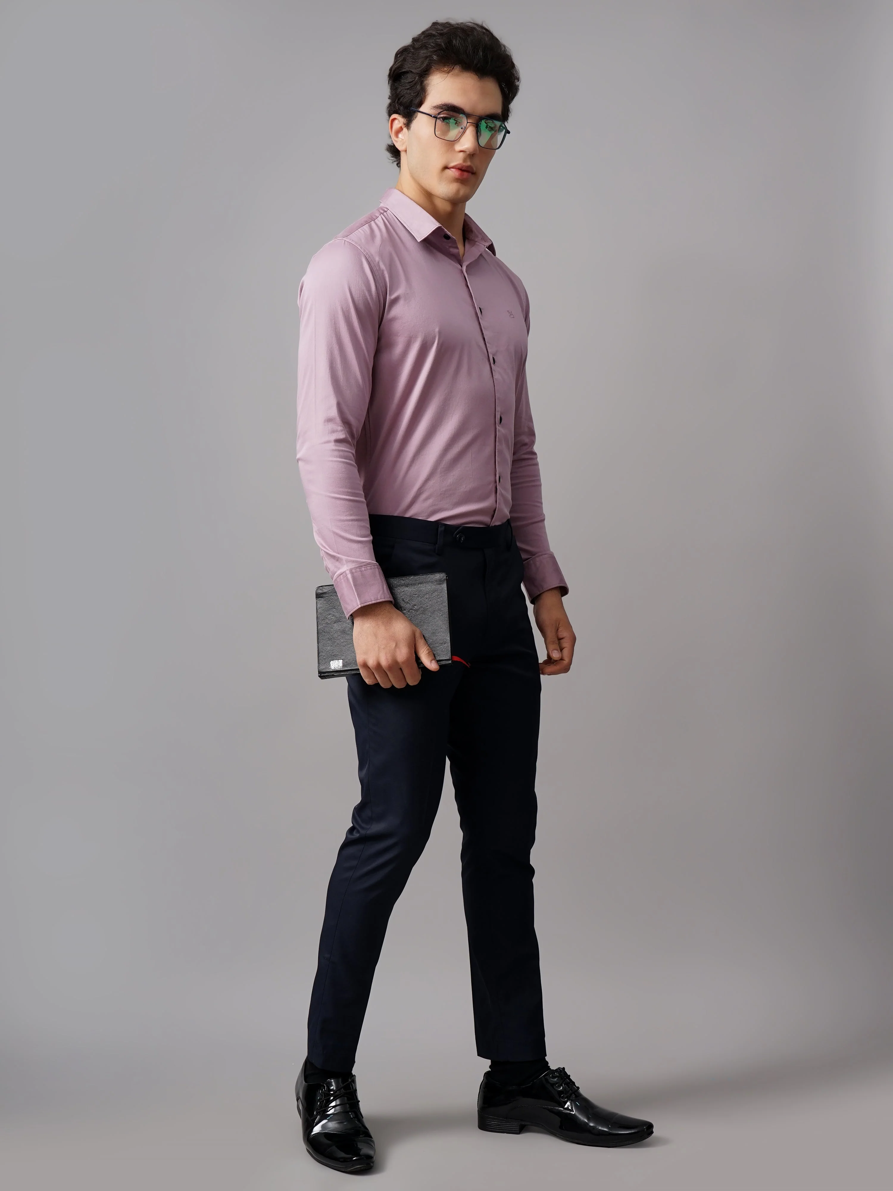 Men Refine Navy Solid Shirt - Image 6