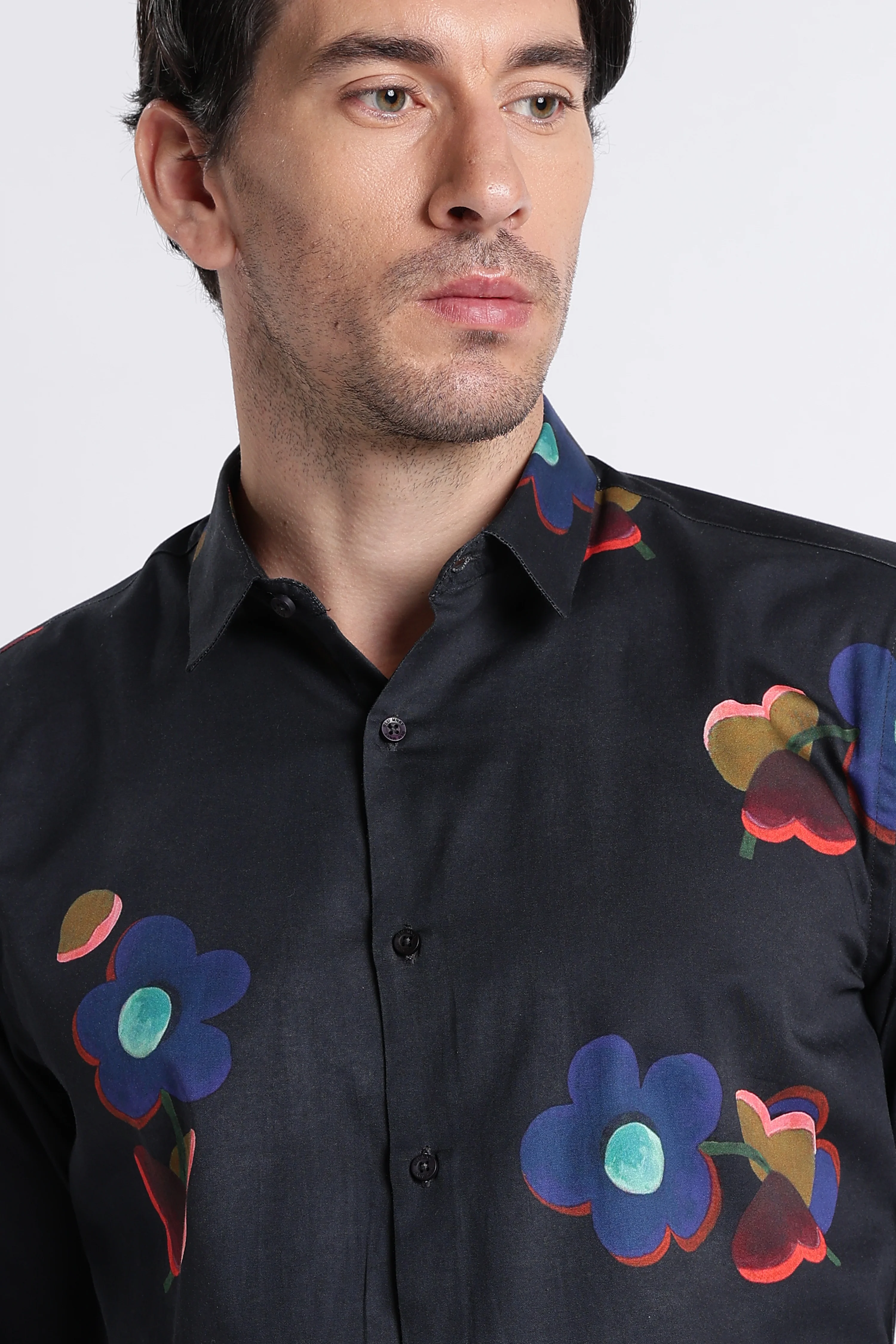 Men Refined Floral Digital Print Shirt - Image 2