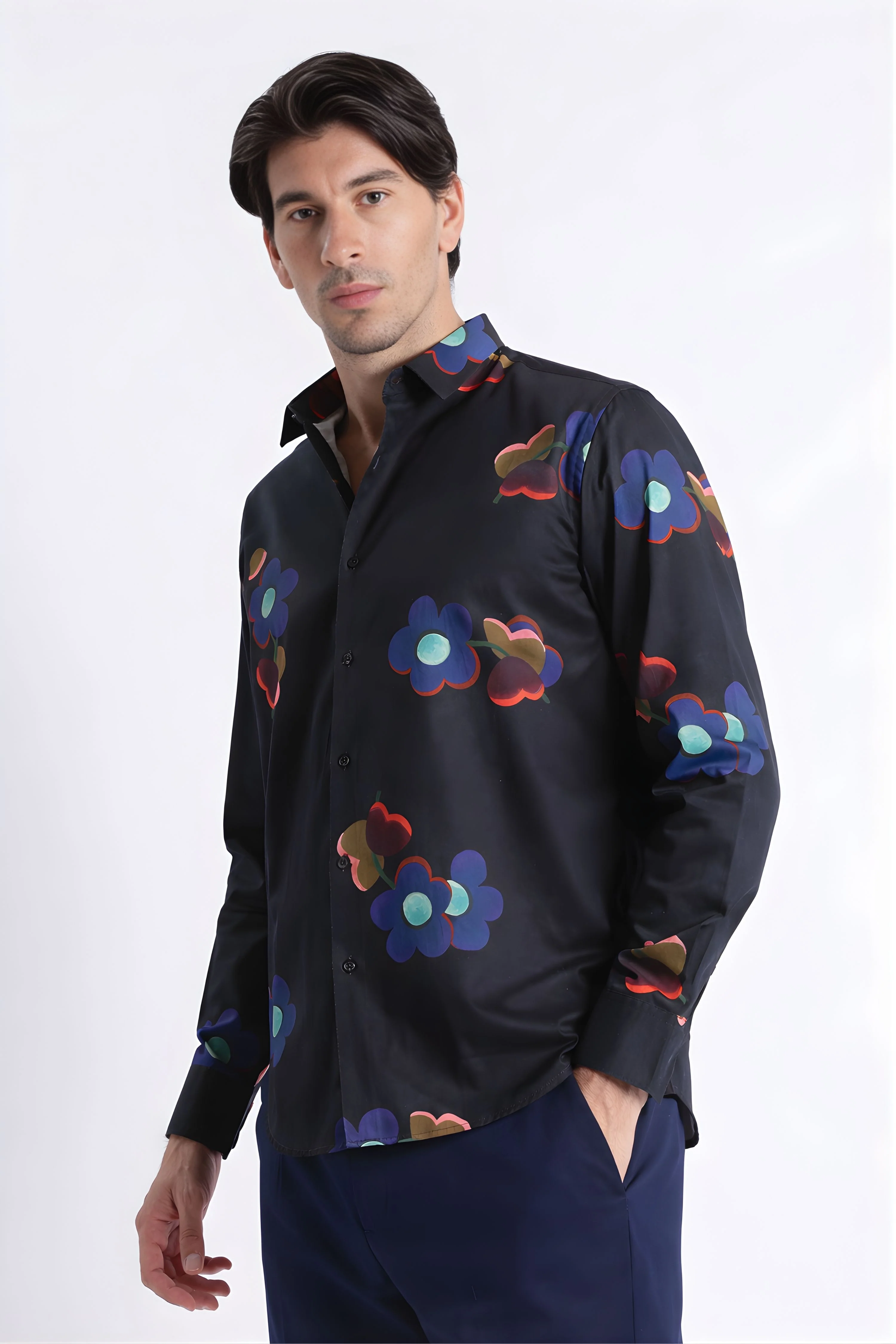 Men Refined Floral Digital Print Shirt - Image 6