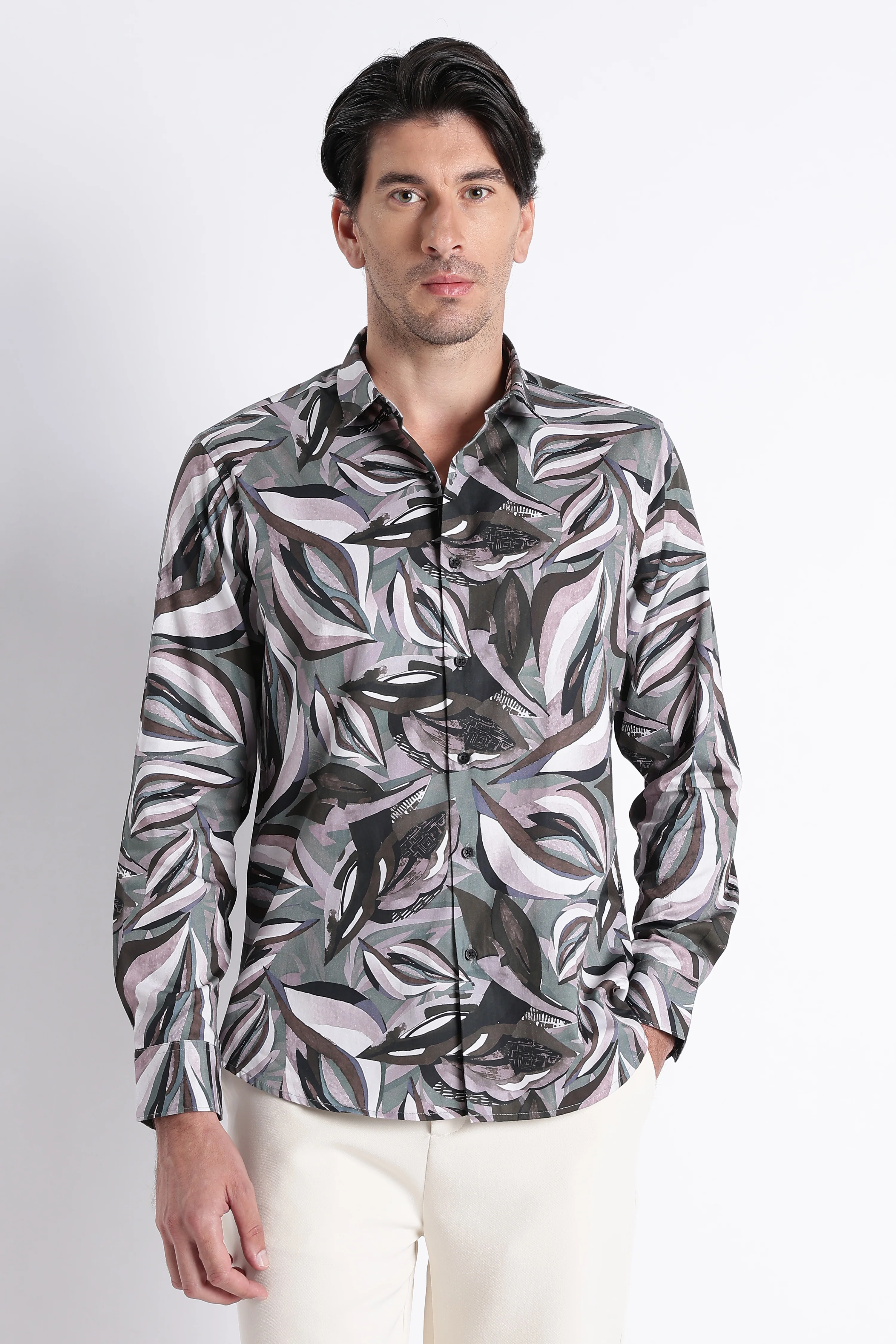 Men Refined Floral Digital Print Shirt - Image 5