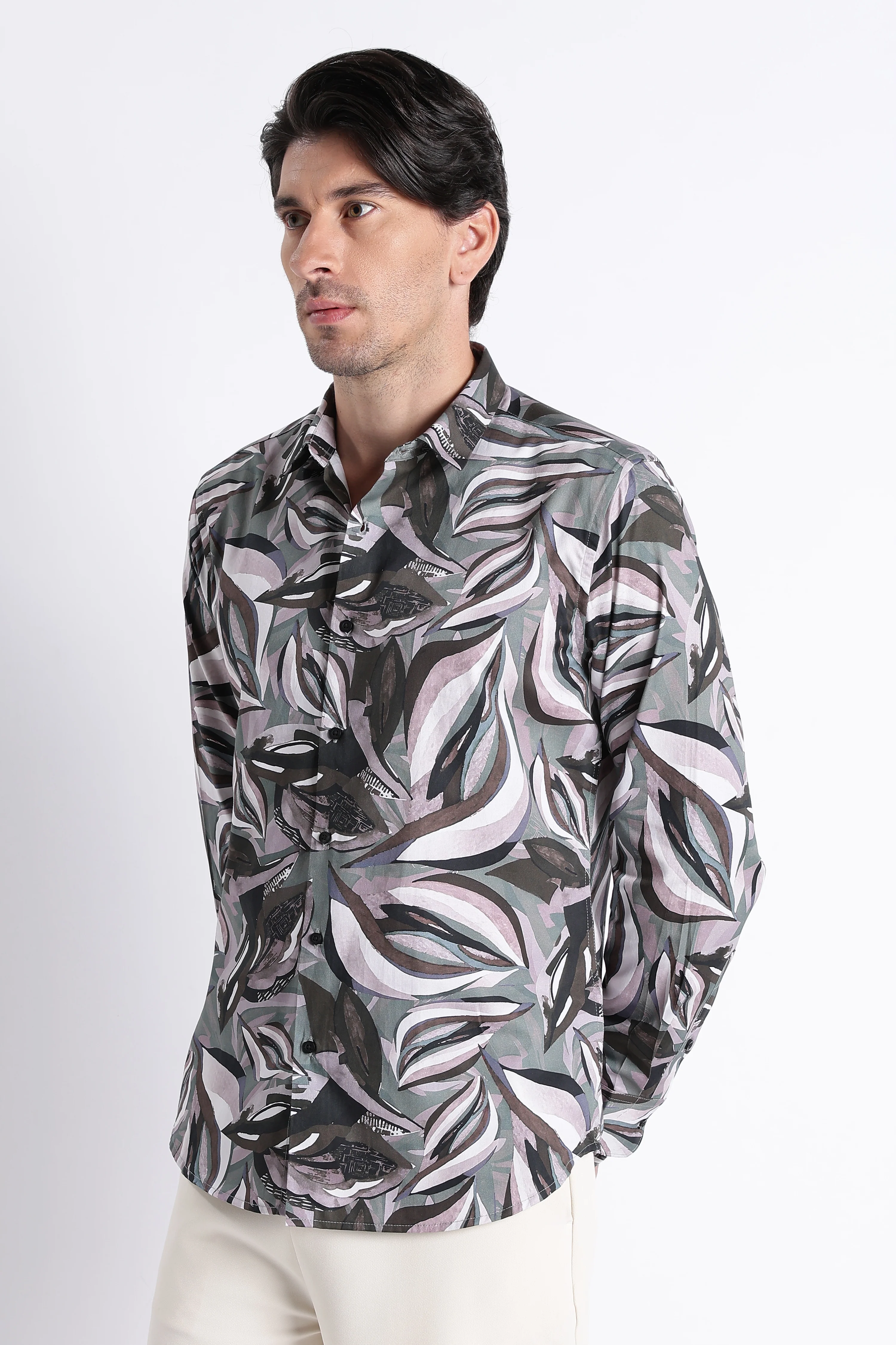 Men Refined Floral Digital Print Shirt - Image 6