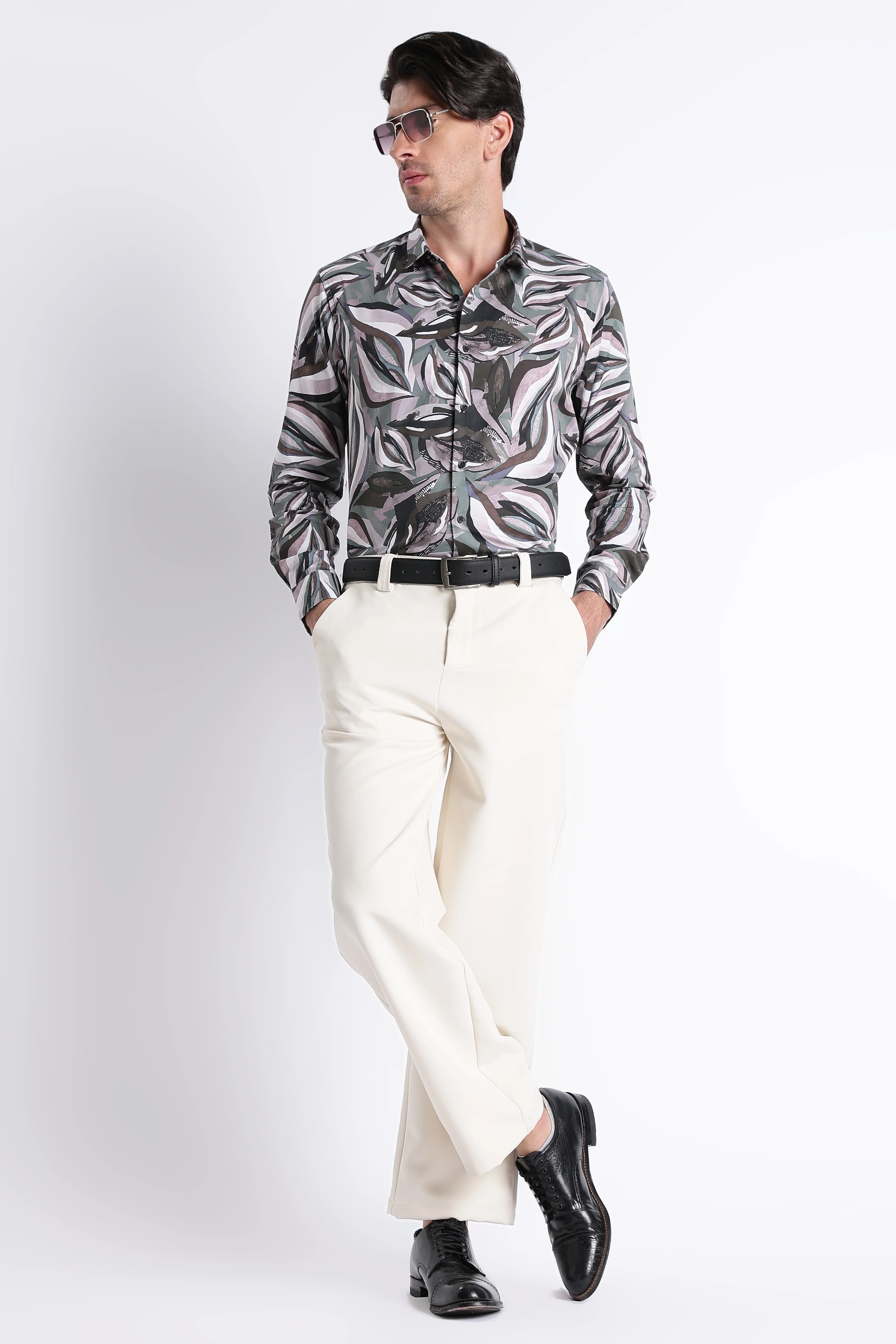 Men Refined Floral Digital Print Shirt - Image 9