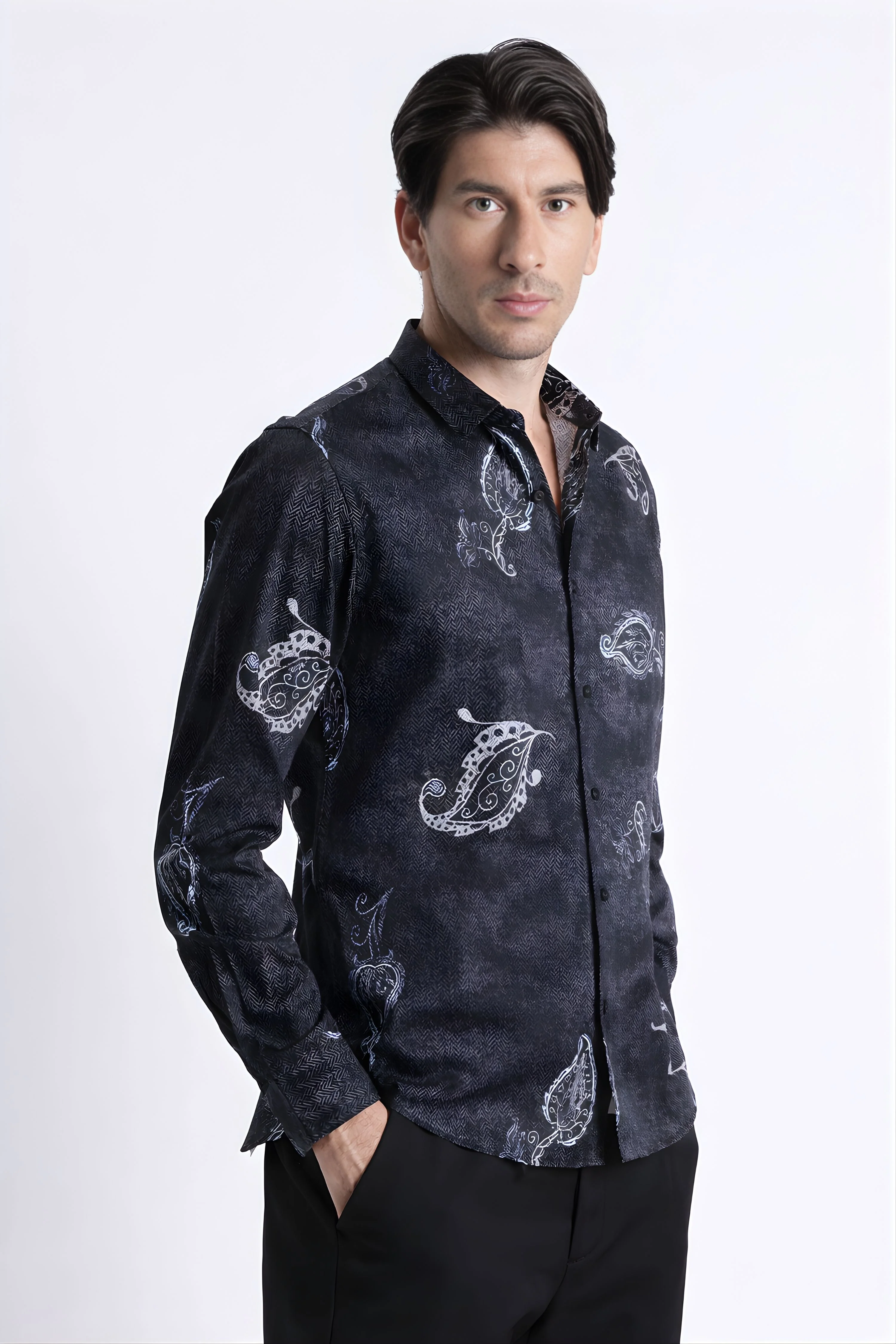Men Refined Floral Digital Print Shirt - Image 10
