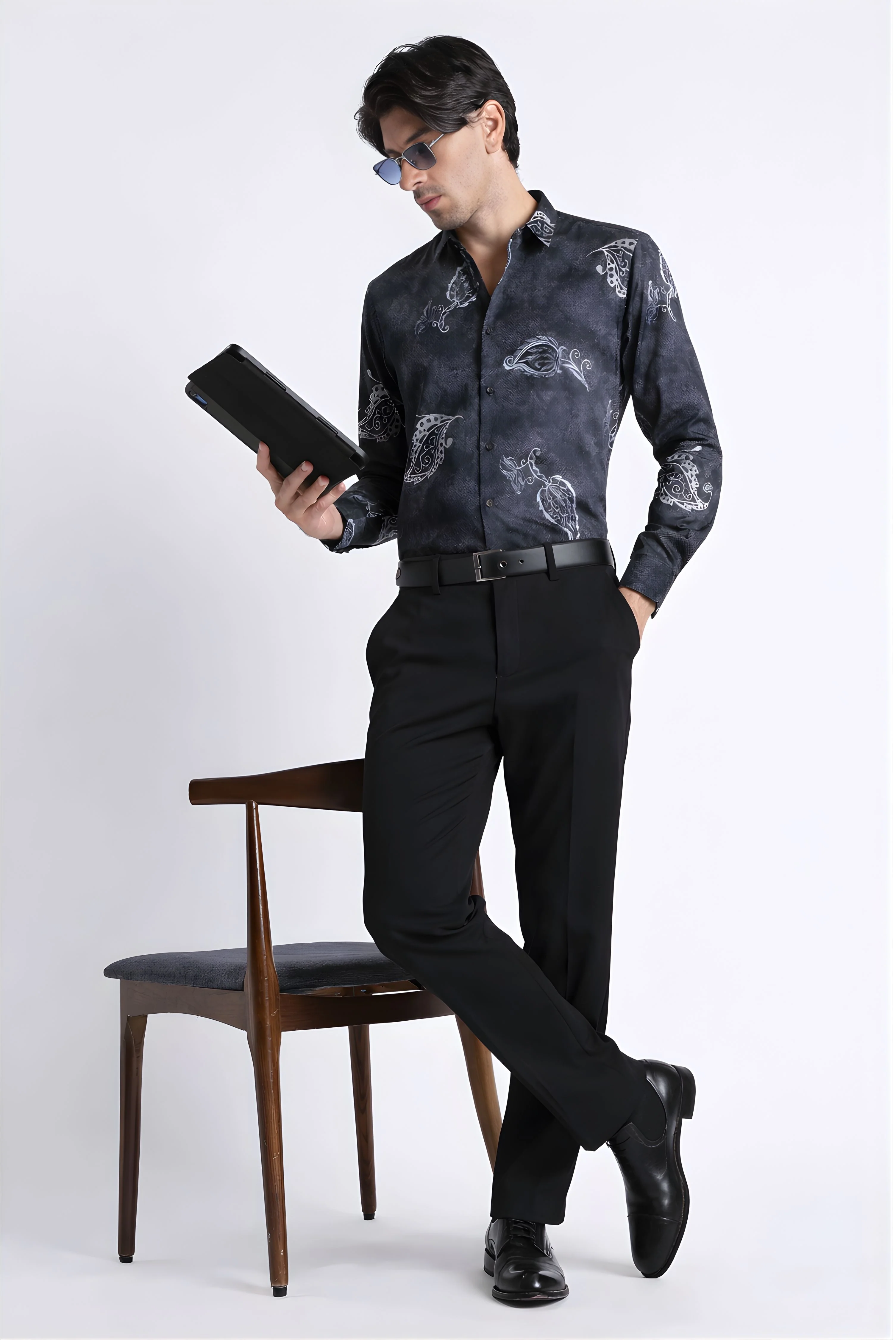 Men Refined Floral Digital Print Shirt - Image 6