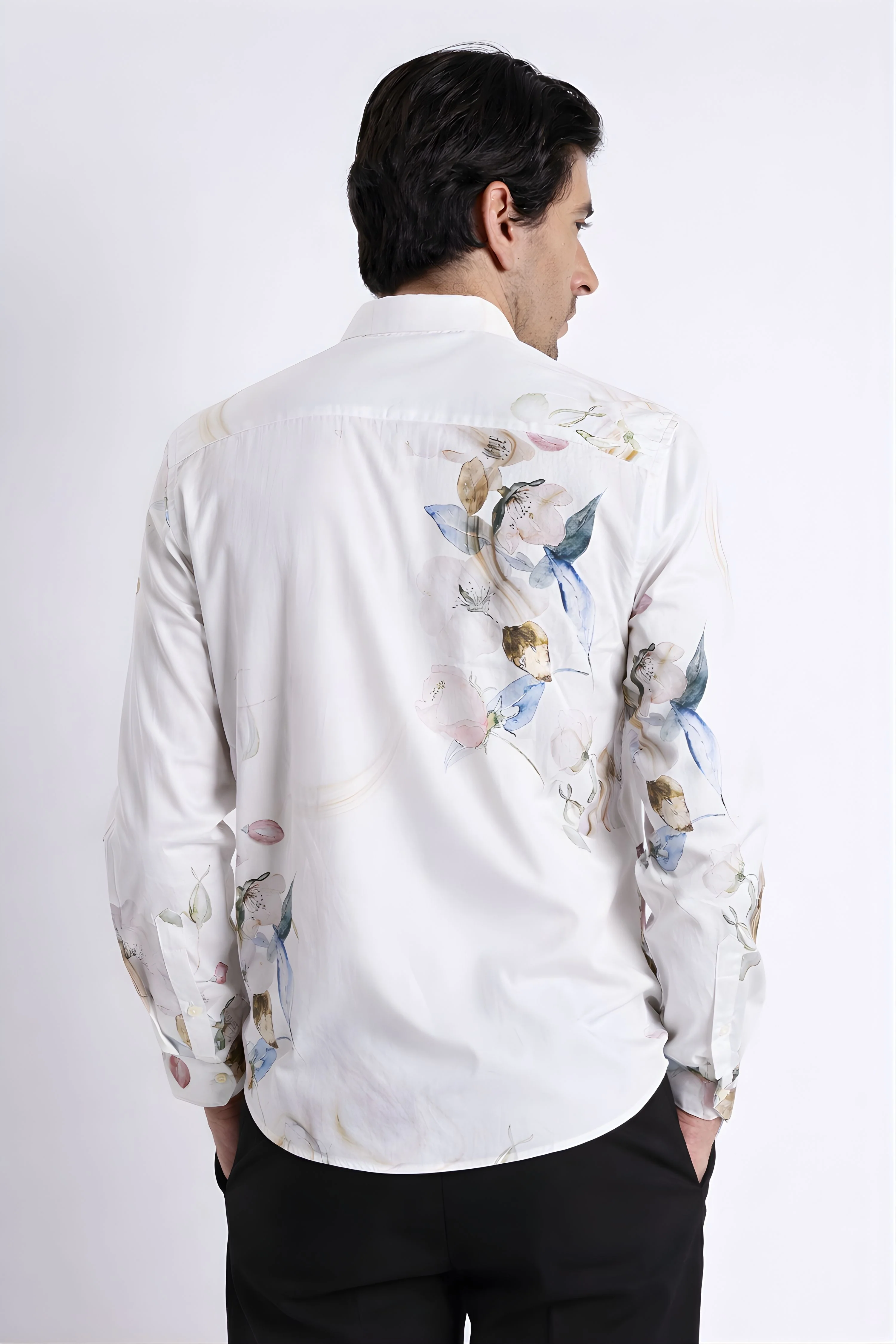 Men Refined Floral Digital Print Shirt - Image 10