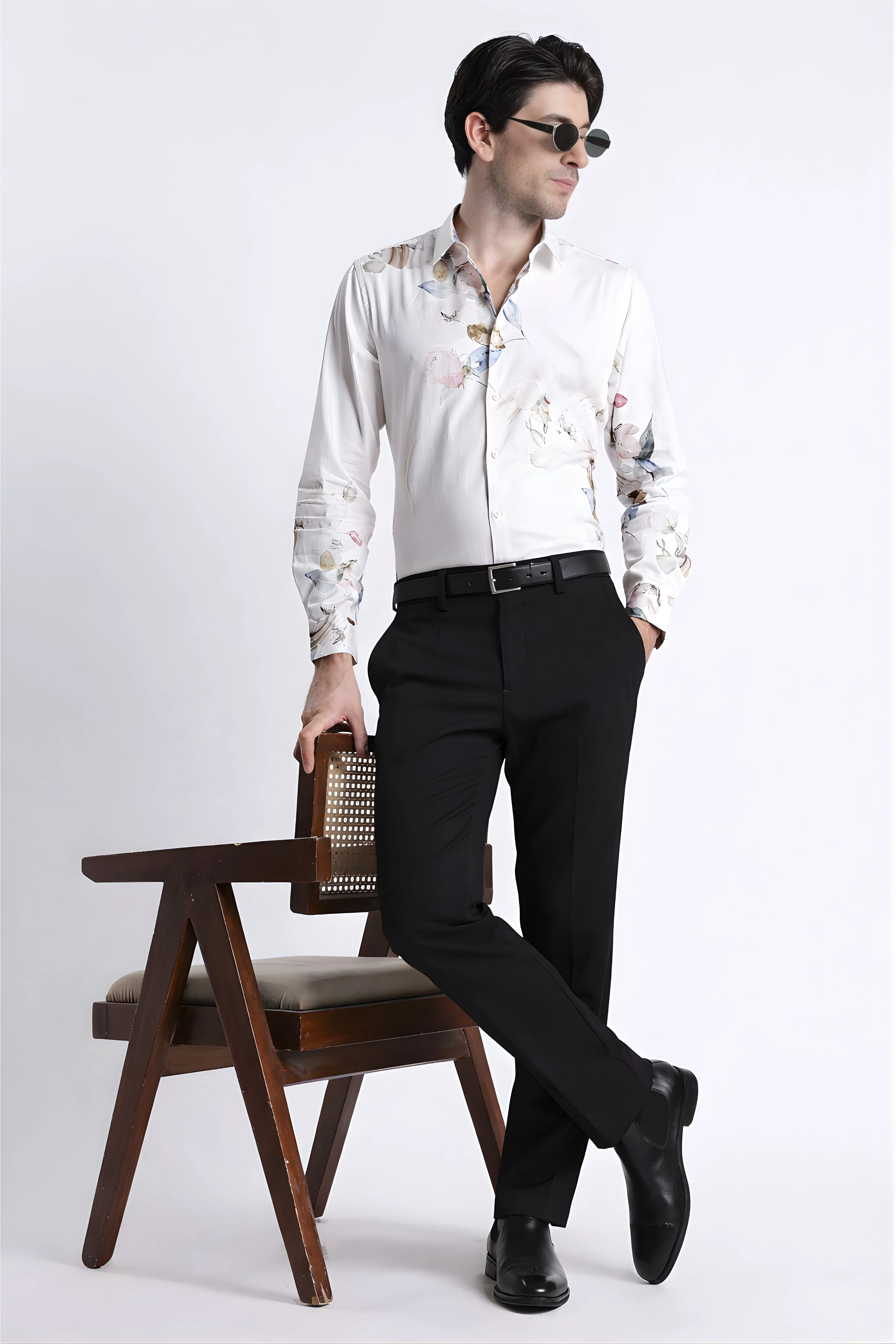 Men Refined Floral Digital Print Shirt - Image 4