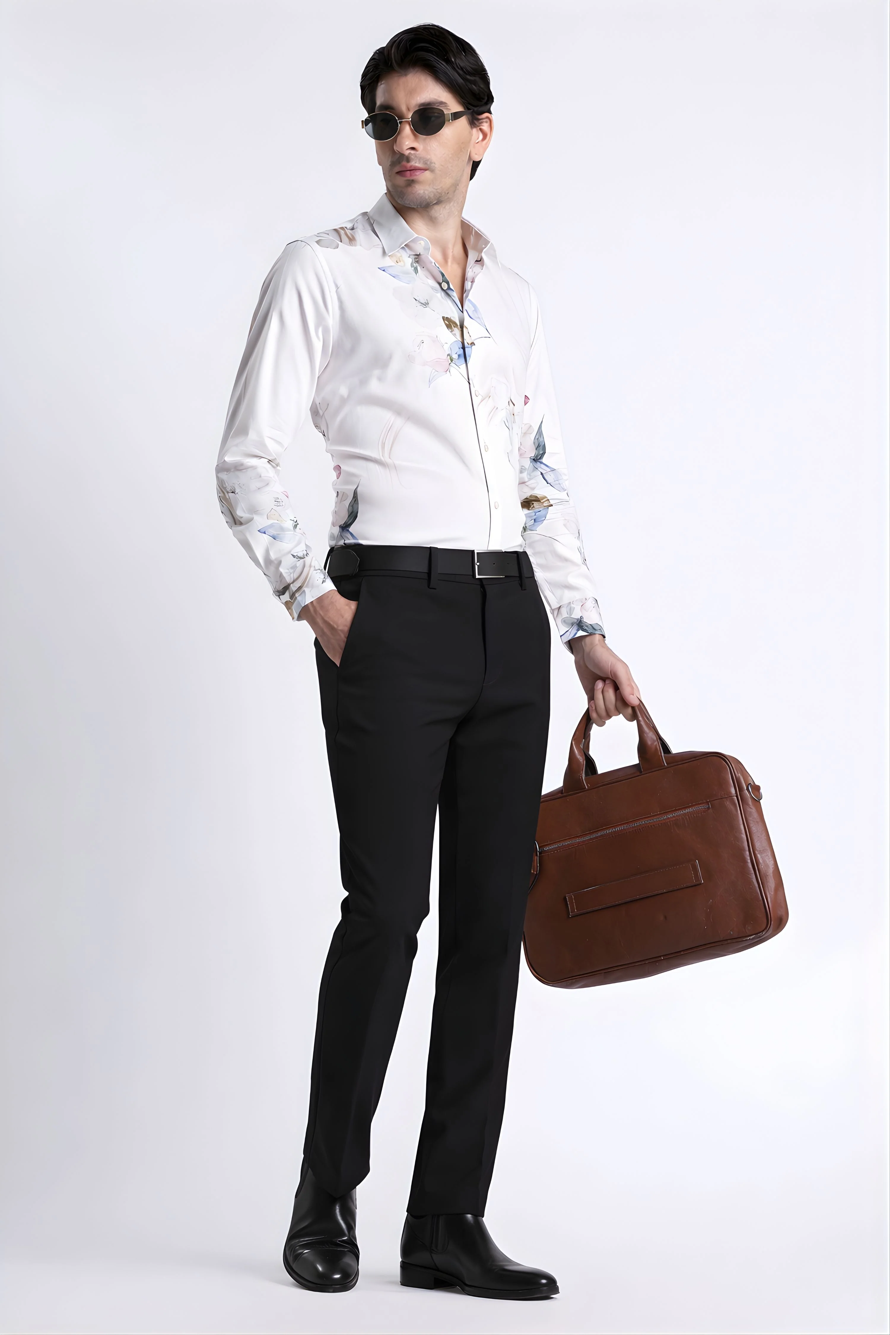 Men Refined Floral Digital Print Shirt - Image 7