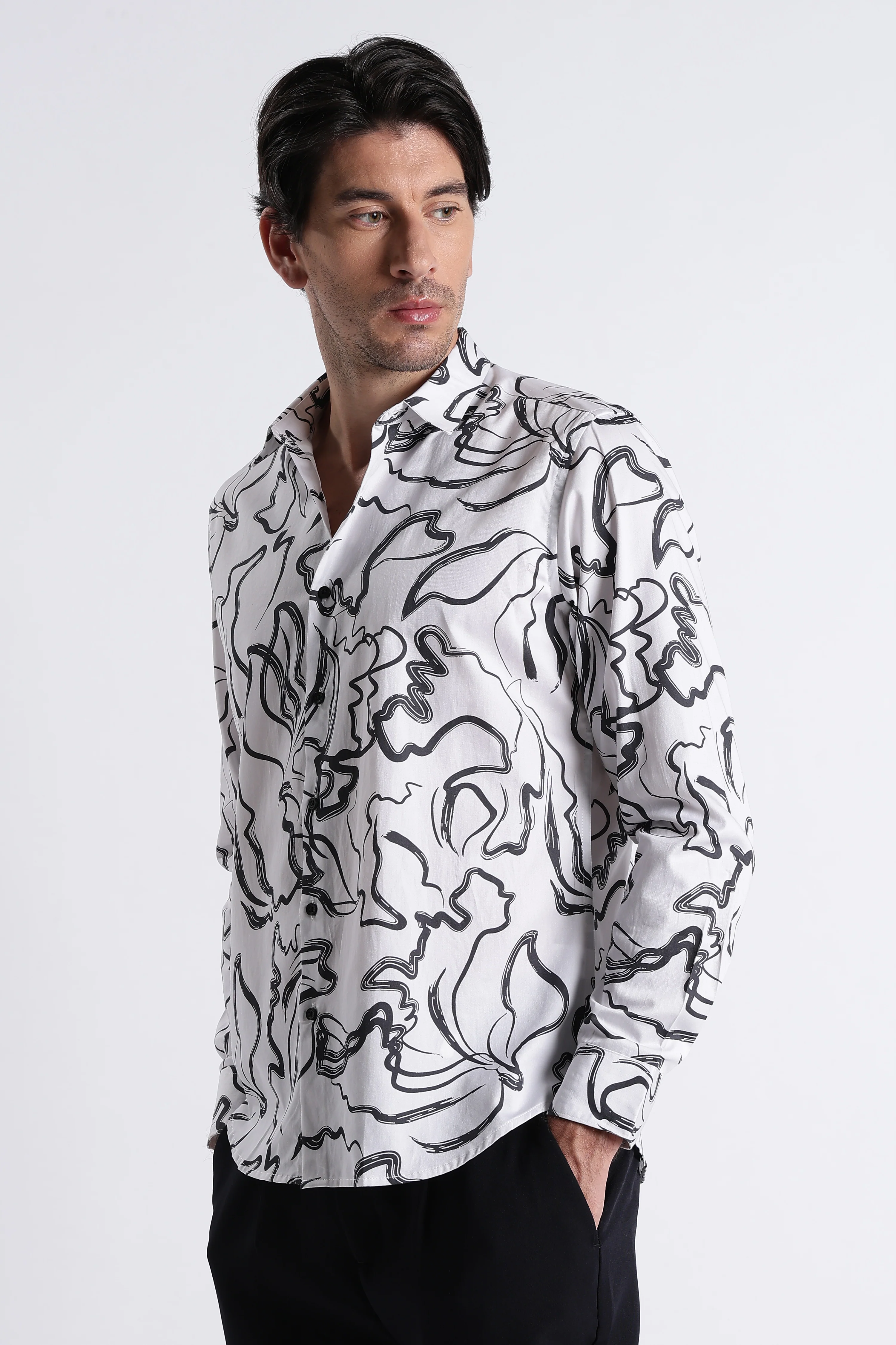 Men Refined Floral Digital Print Shirt - Image 6