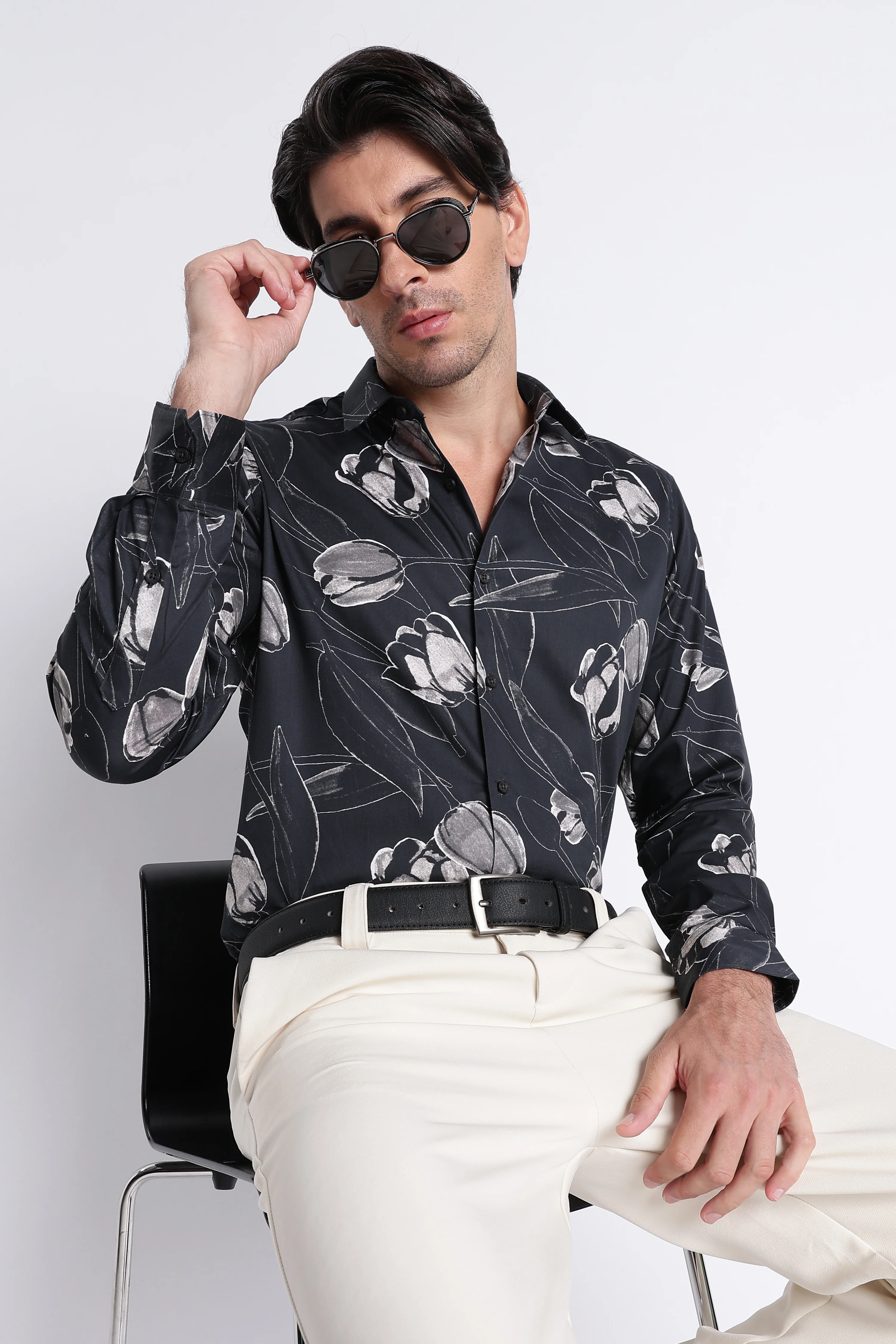 Men Refined Floral Digital Print Shirt - Image 2