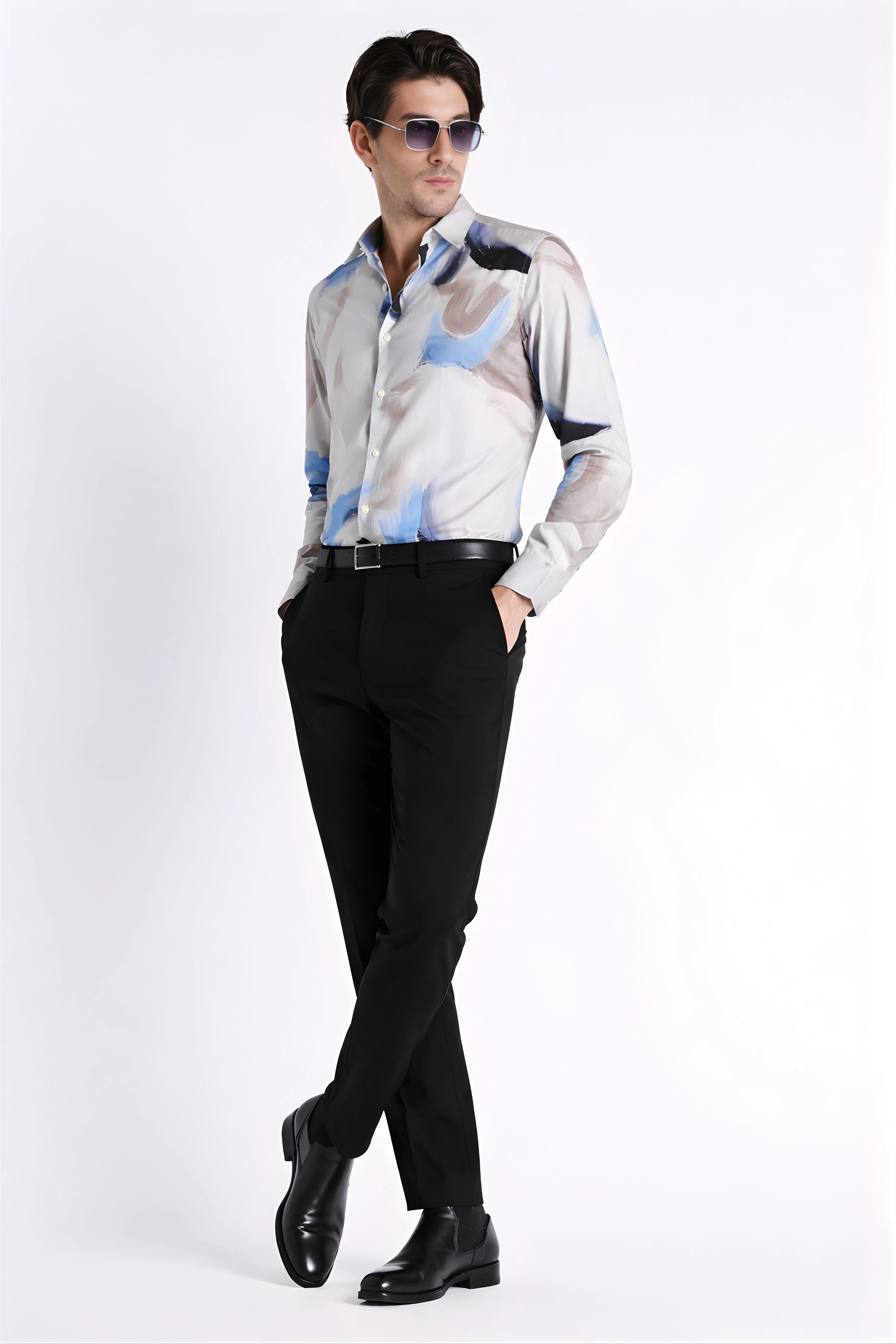 Men Refined Floral Digital Print Shirt - Image 4