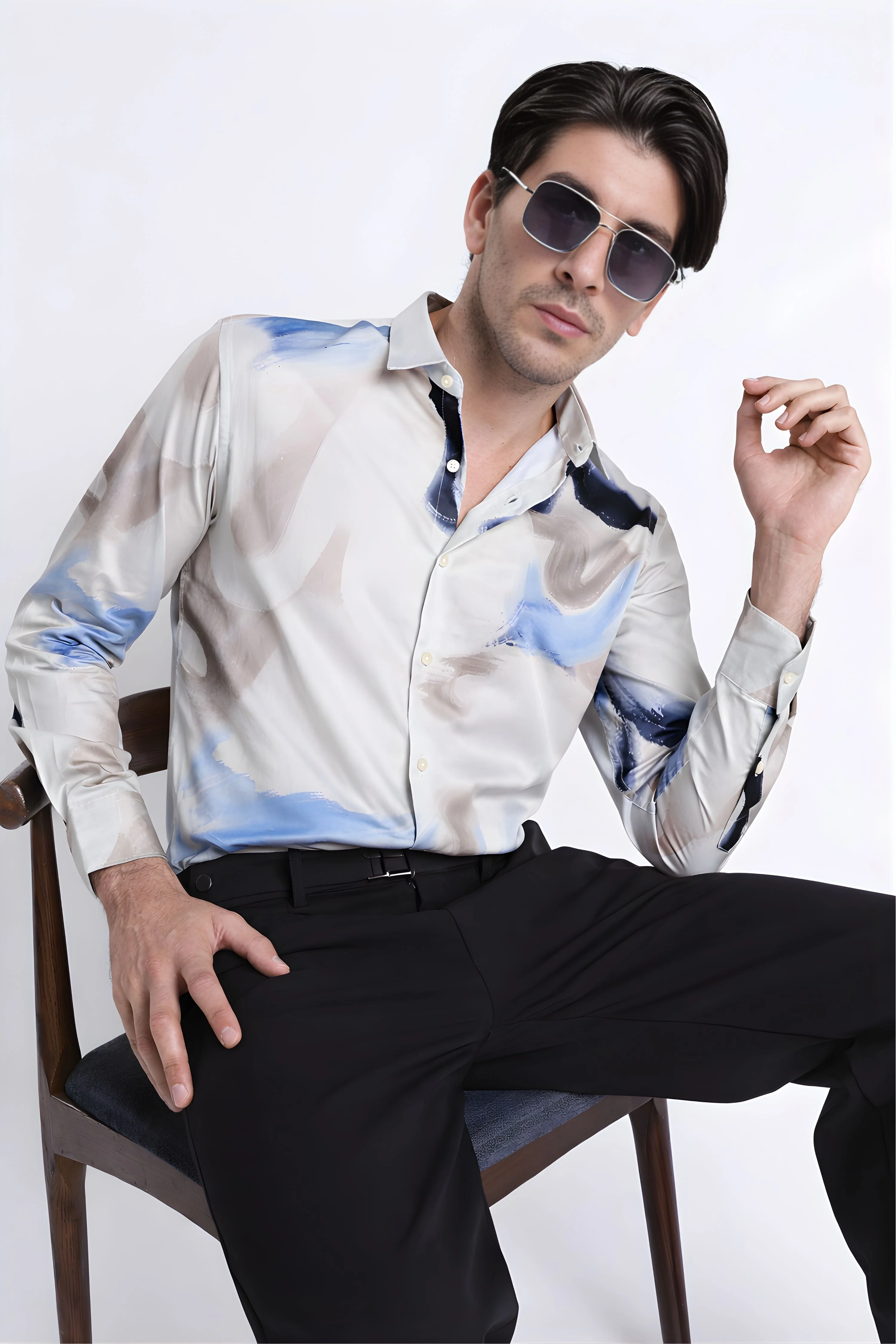 Men Refined Floral Digital Print Shirt - Image 6