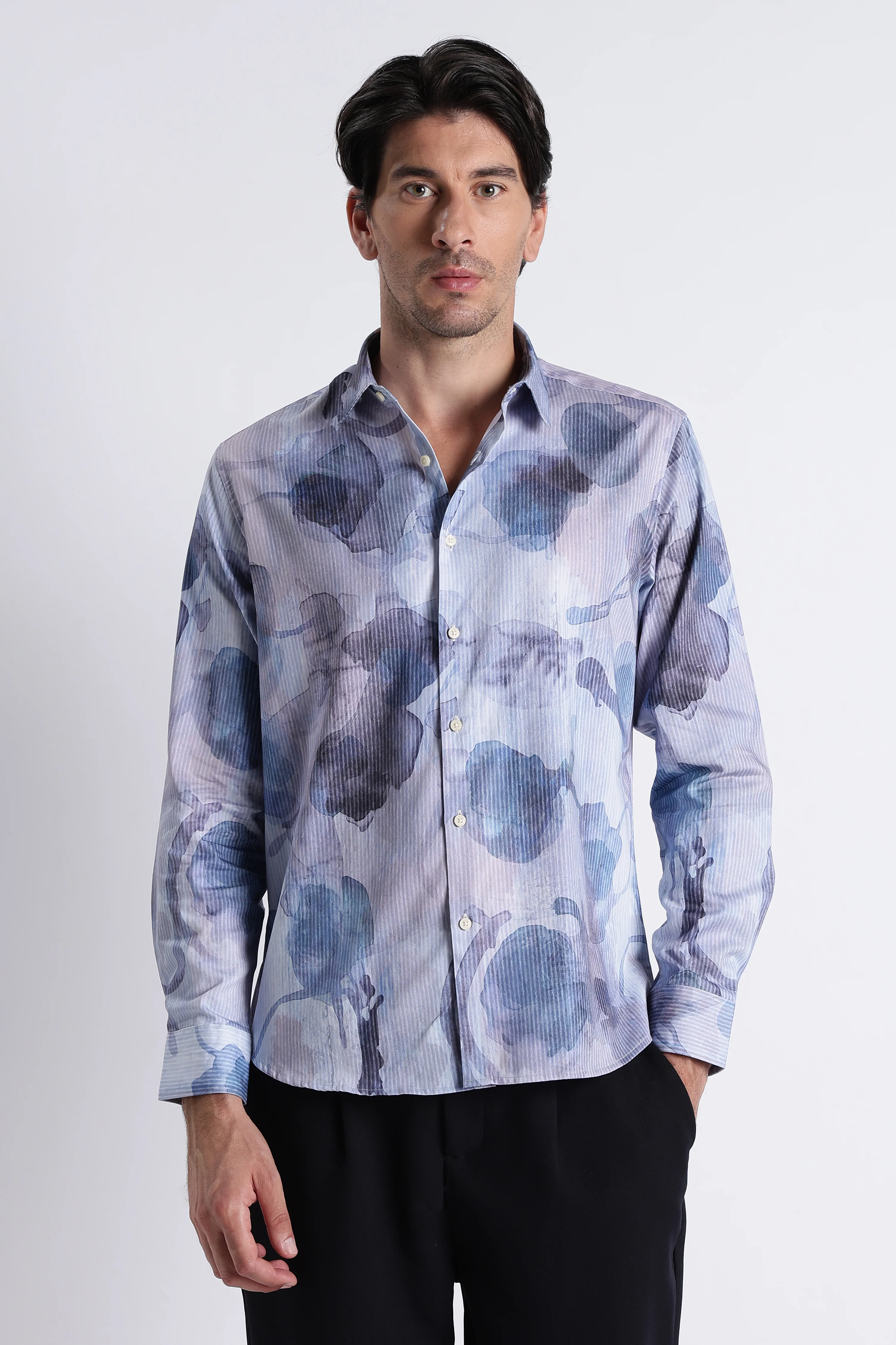 Men Refined Floral Digital Print Shirt - Image 2
