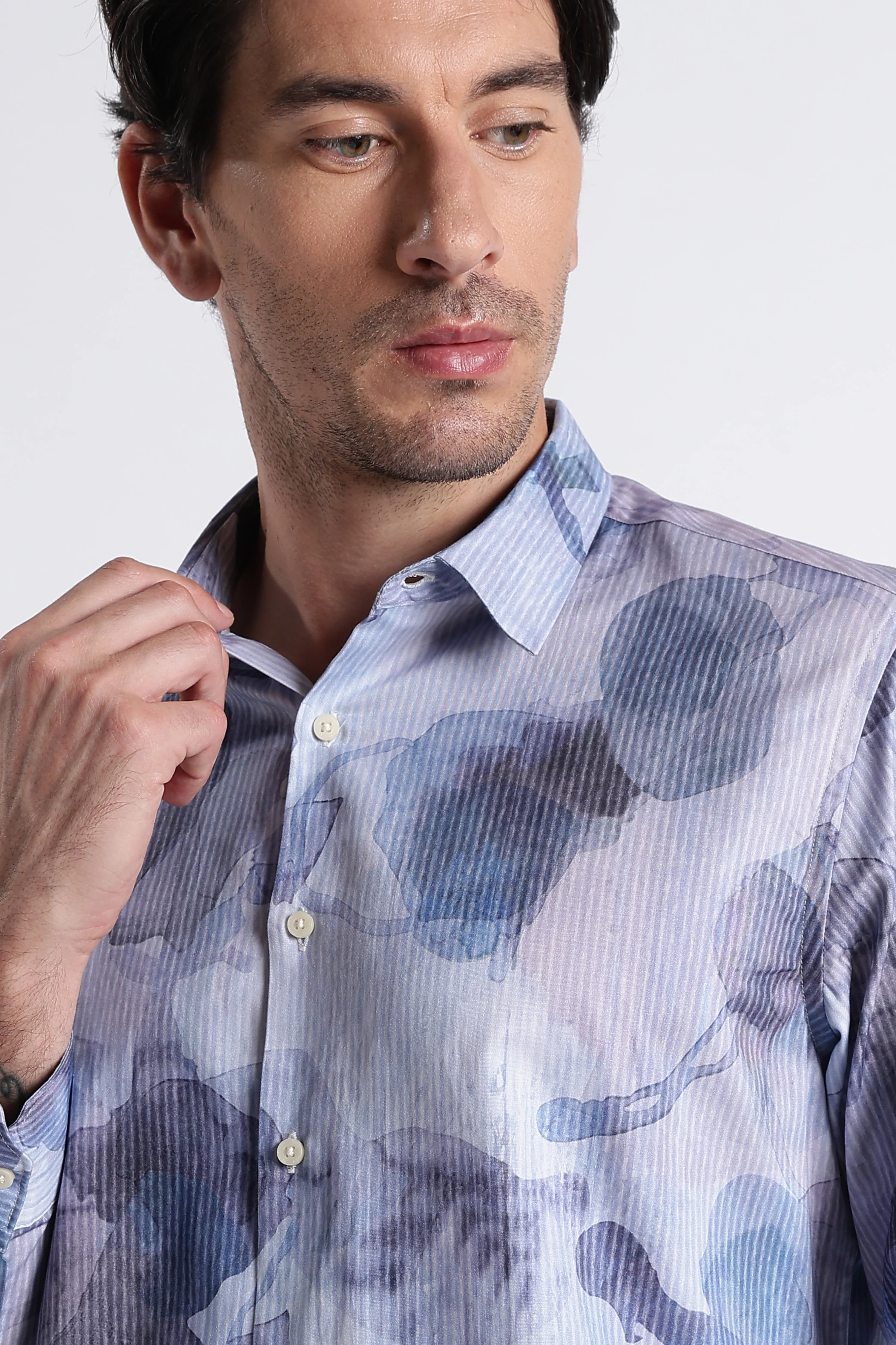 Men Refined Floral Digital Print Shirt - Image 5