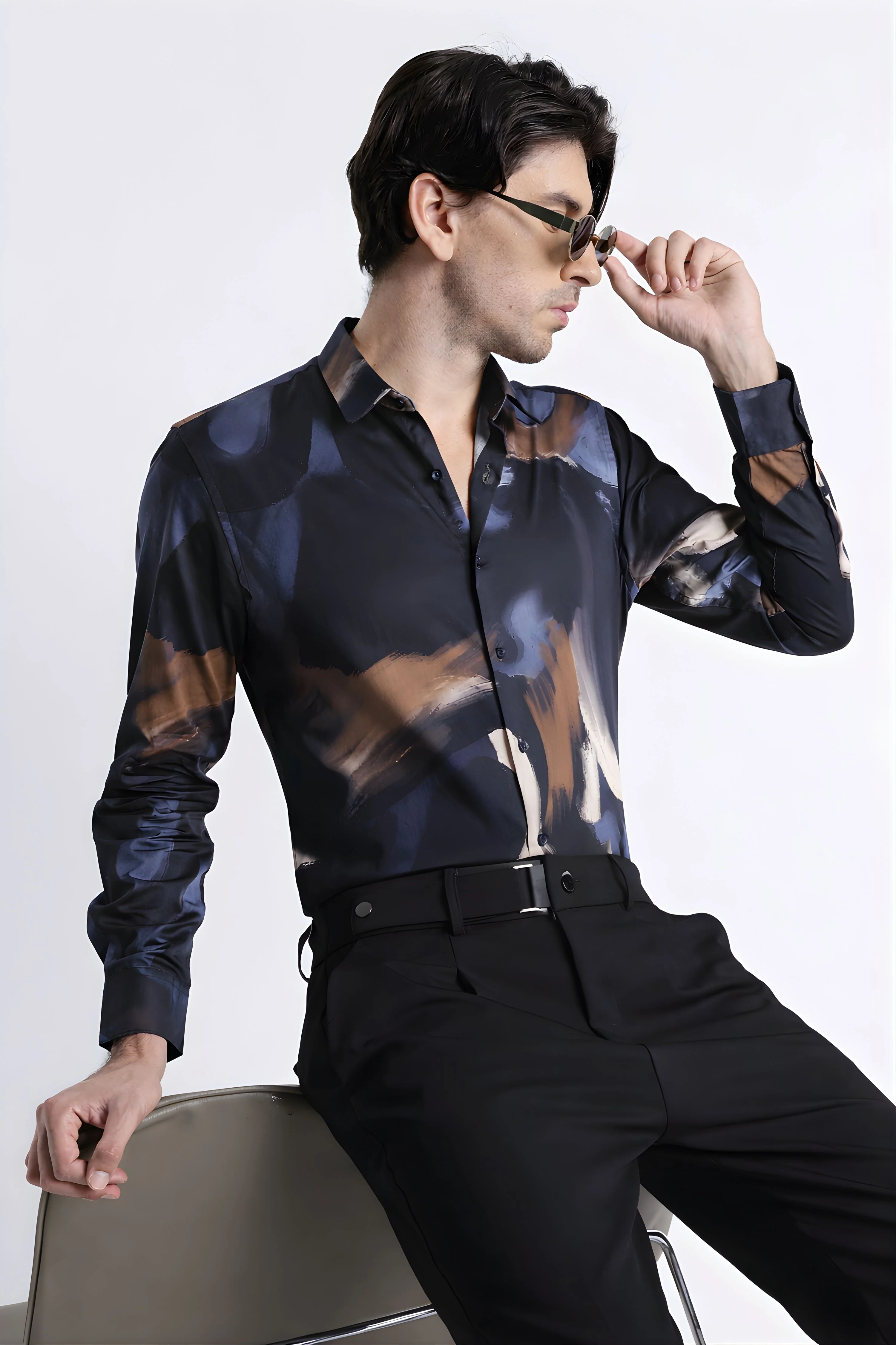 Men Refined Floral Digital Print Shirt - Image 5