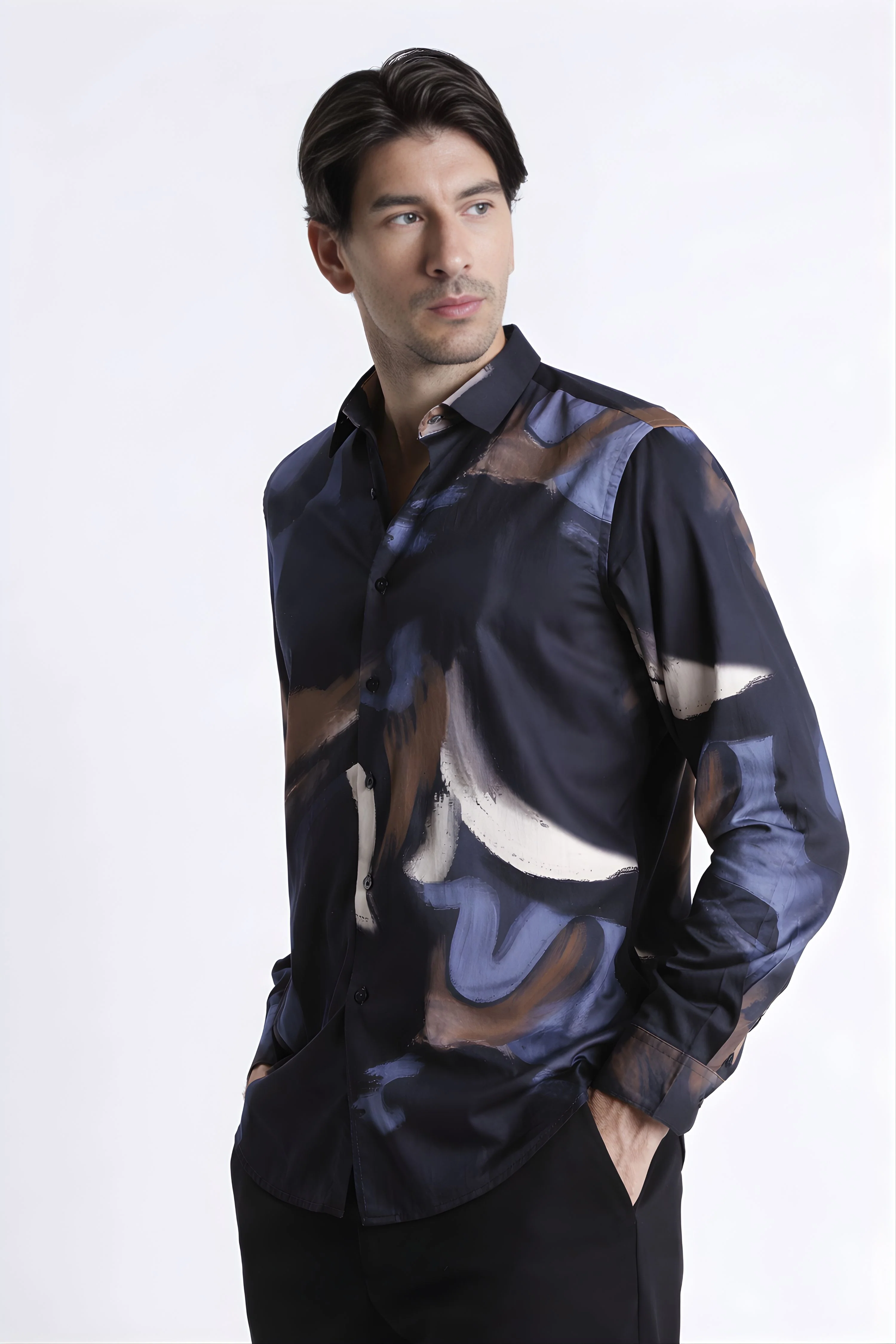 Men Refined Floral Digital Print Shirt - Image 6