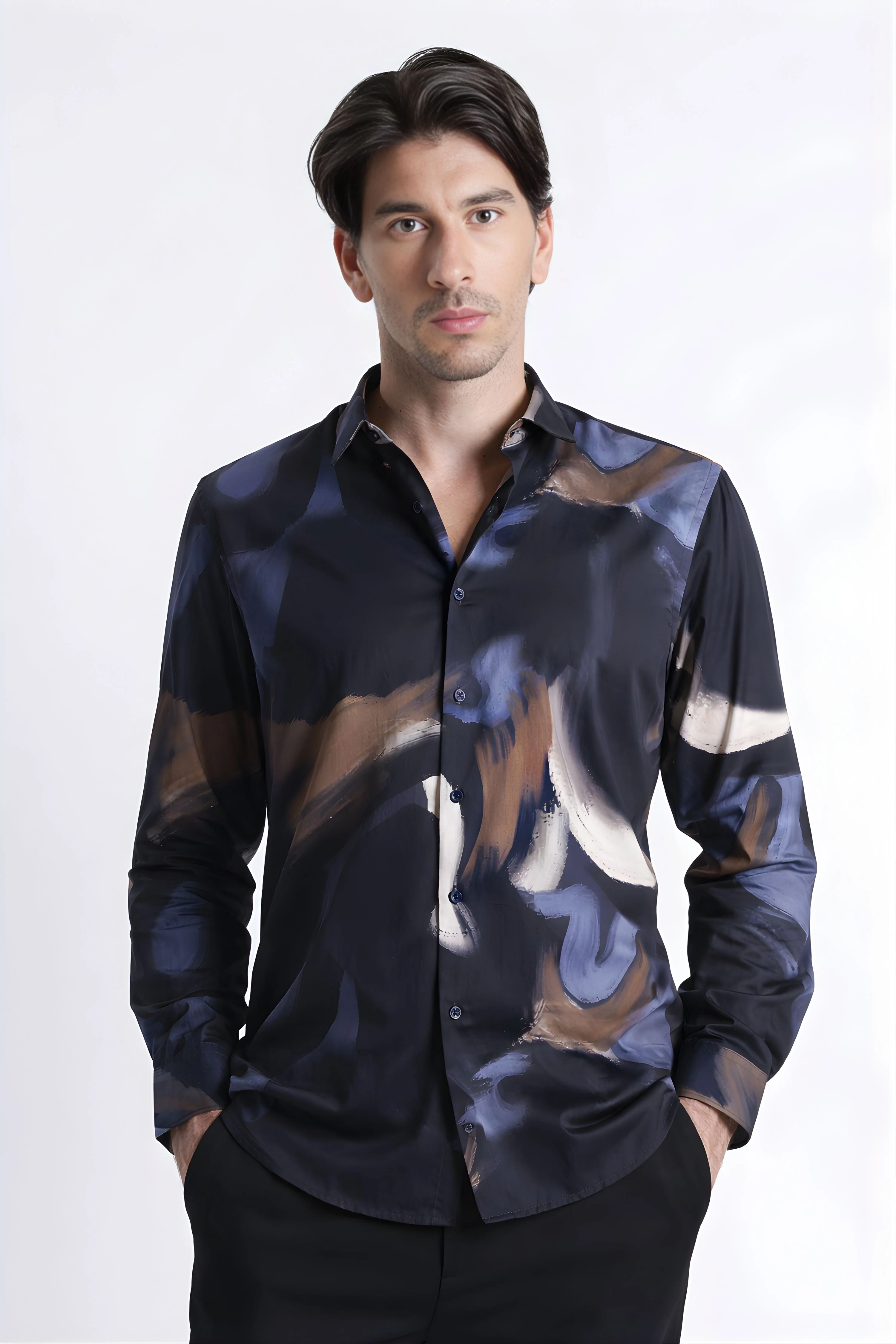 Men Refined Floral Digital Print Shirt - Image 7