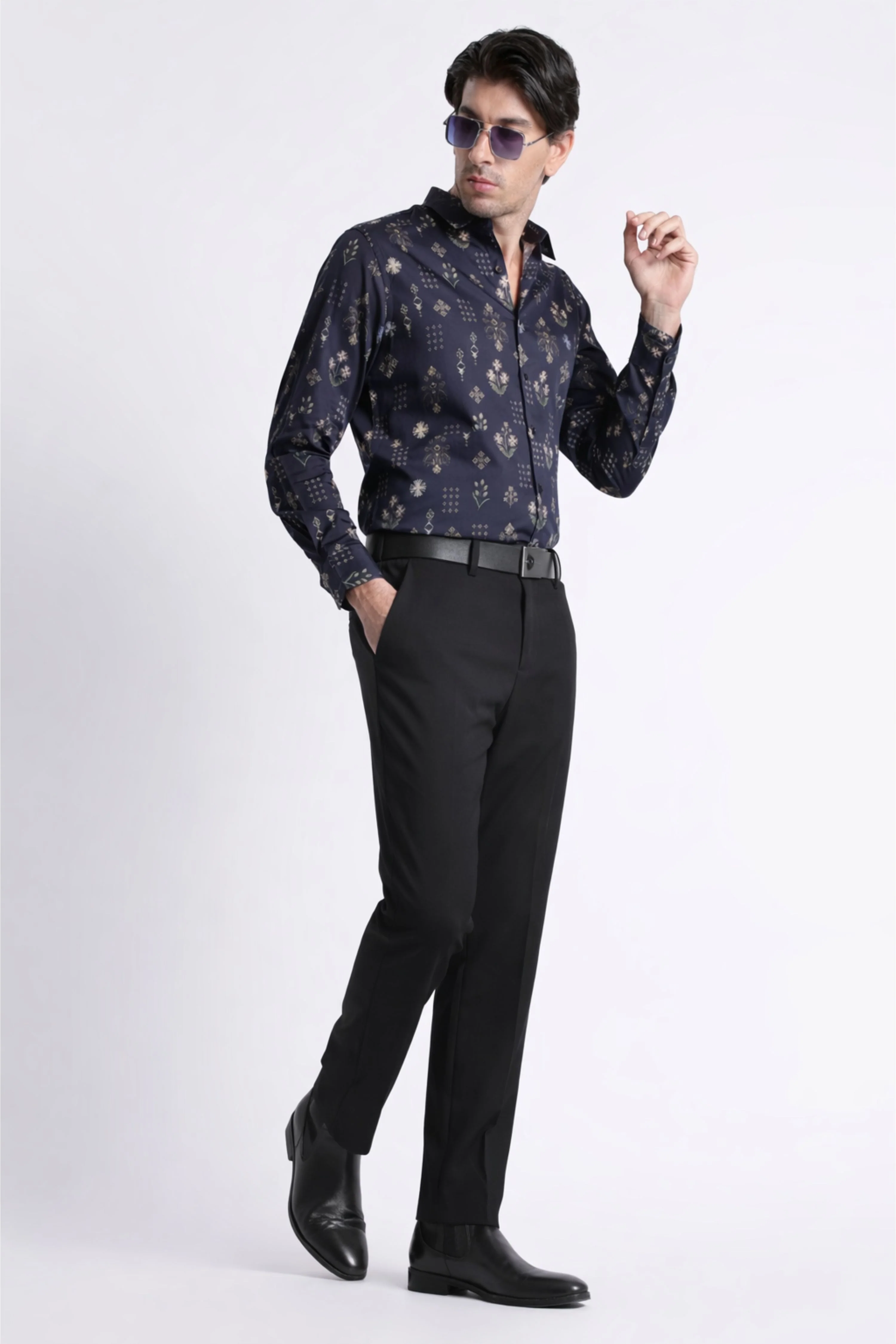 Men Refined Floral Digital Print Shirt - Image 8