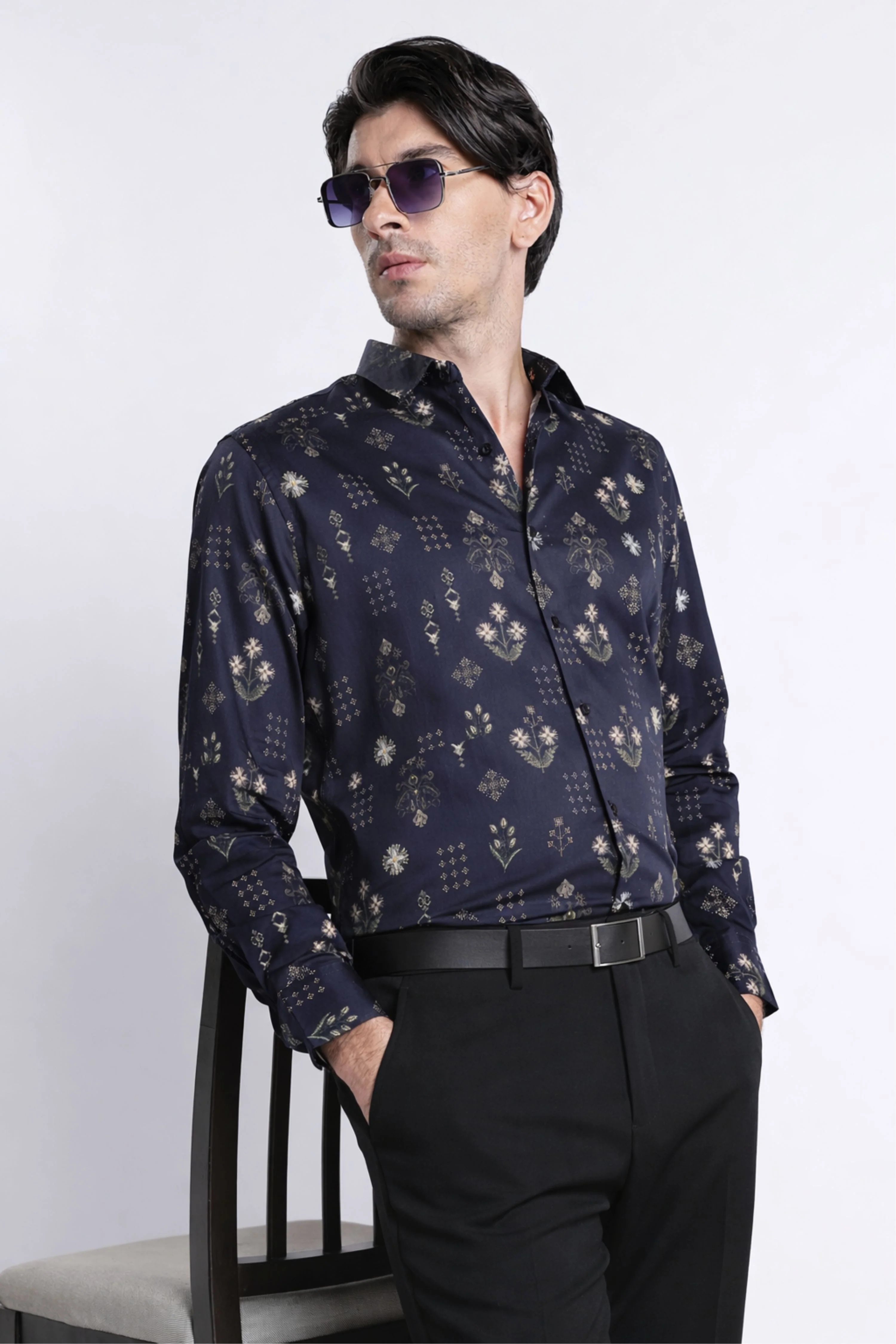Men Refined Floral Digital Print Shirt - Image 9