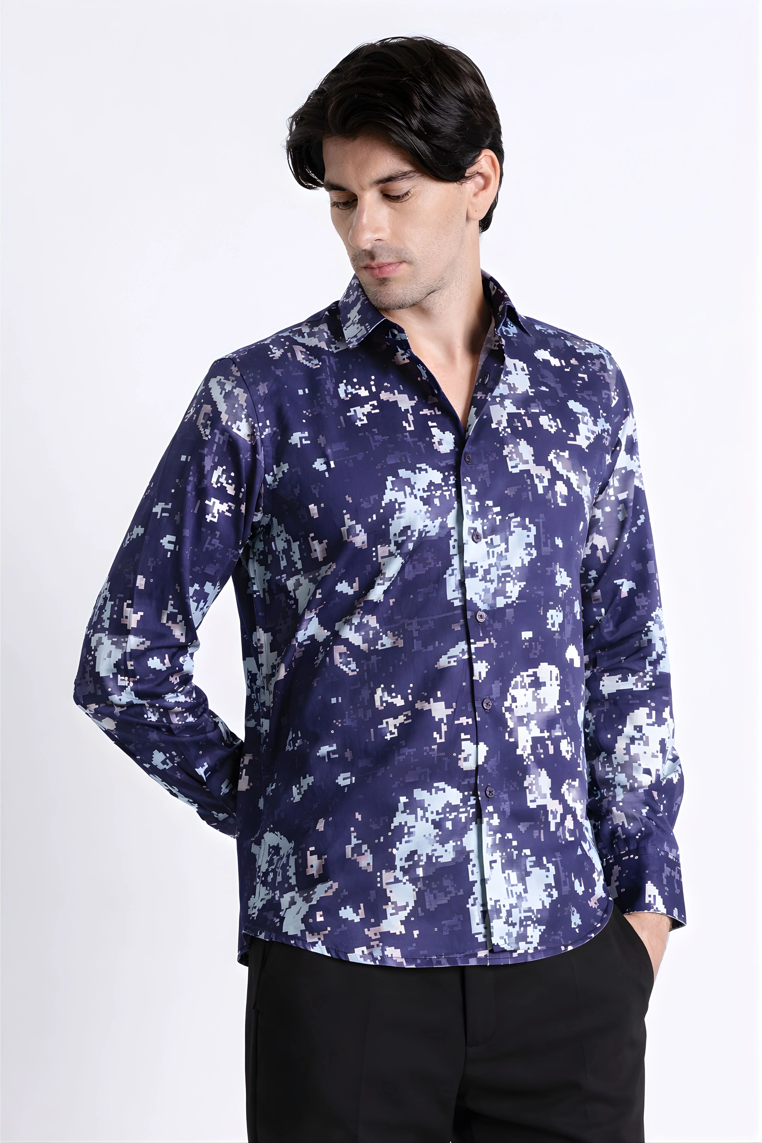 Men Refined Floral Digital Print Shirt - Image 10