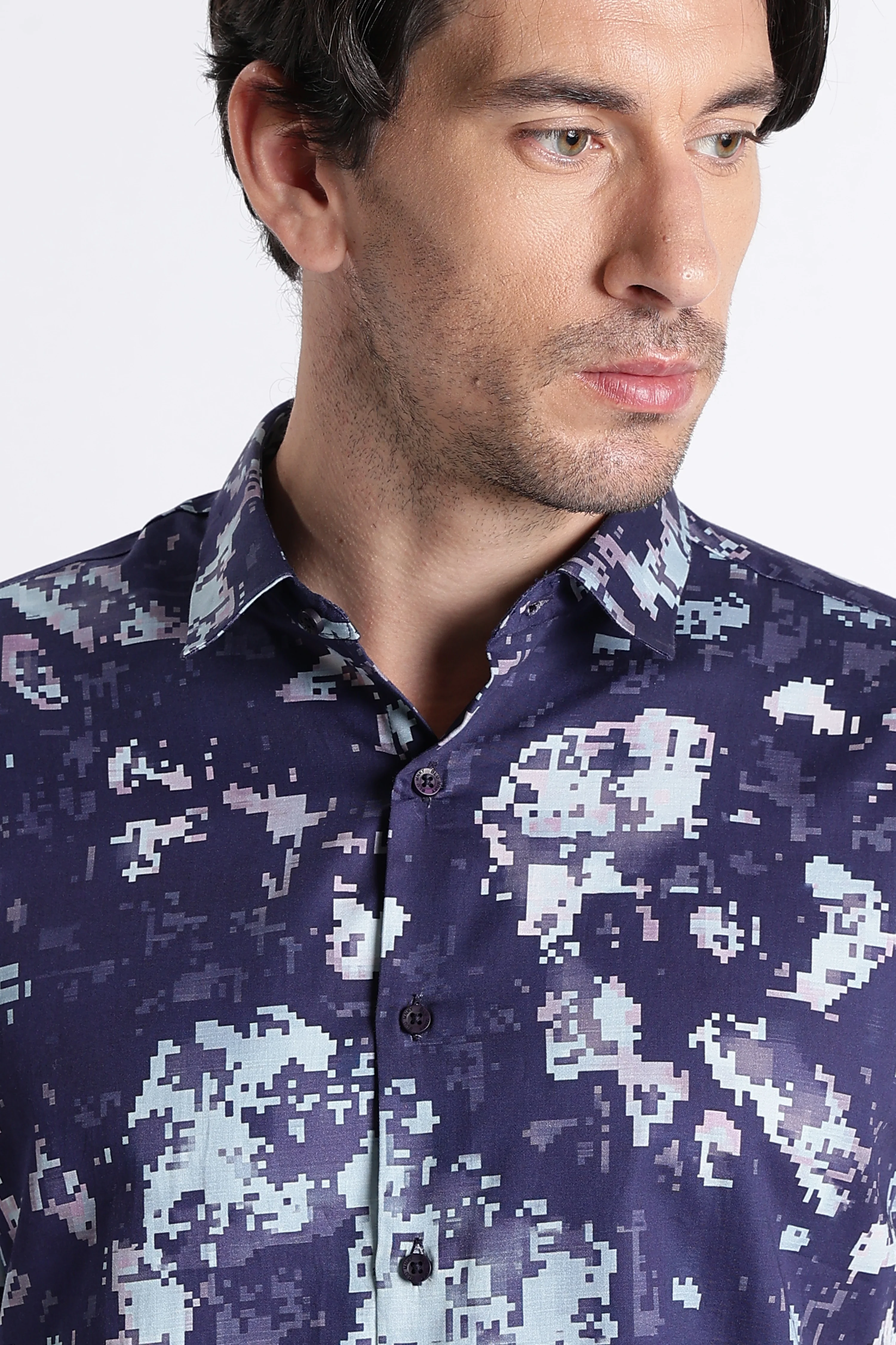 Men Refined Floral Digital Print Shirt - Image 3