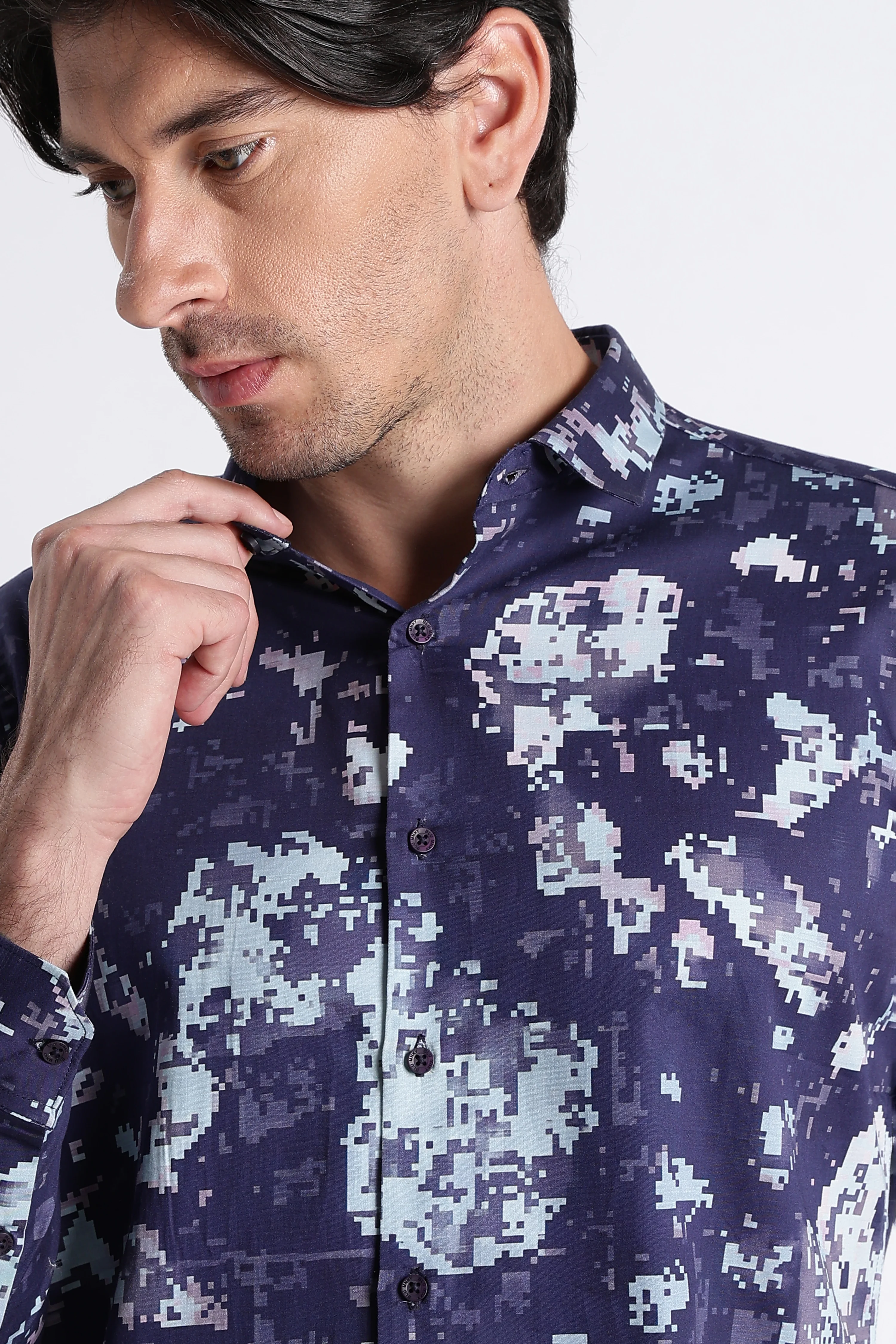 Men Refined Floral Digital Print Shirt - Image 4