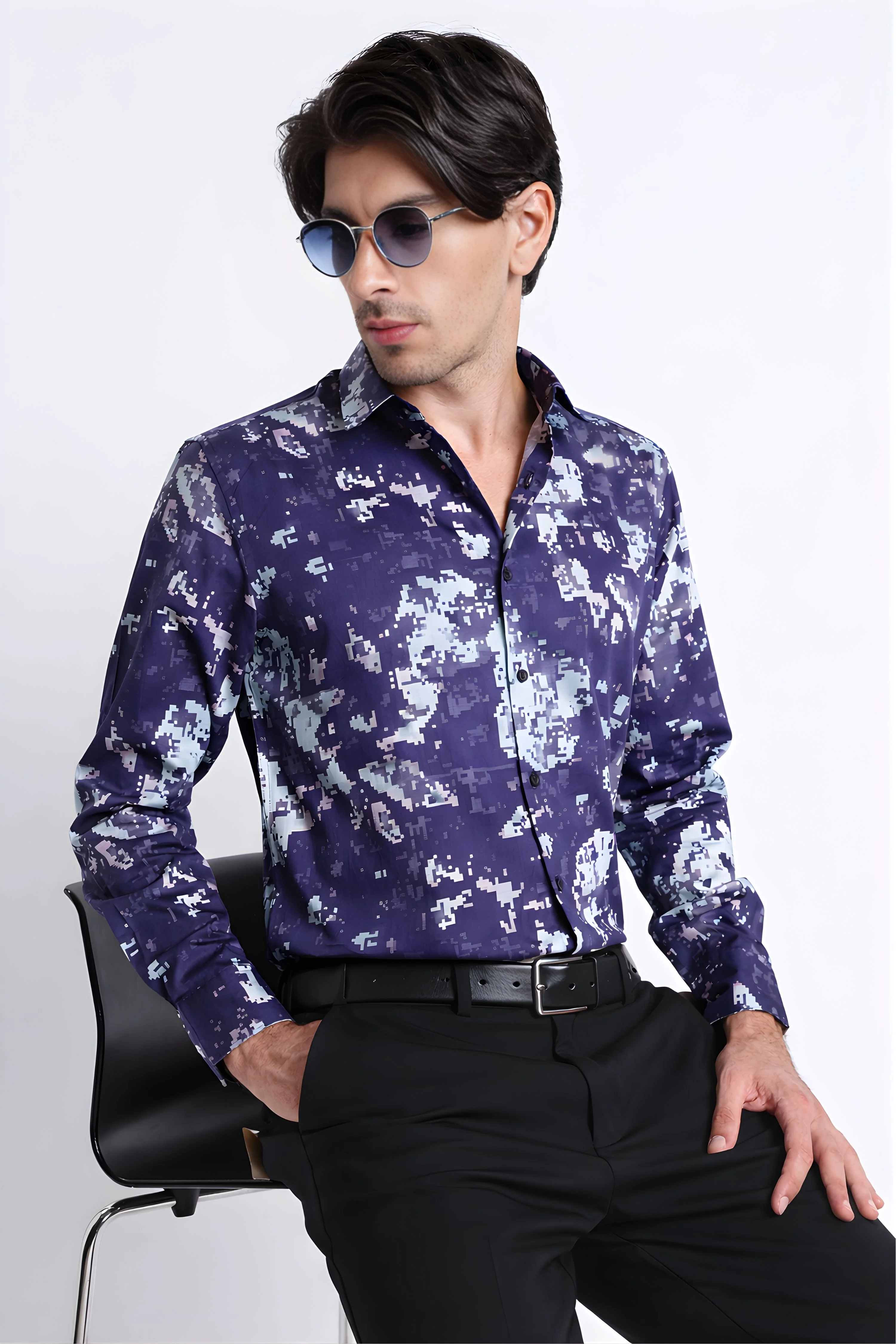 Men Refined Floral Digital Print Shirt - Image 5