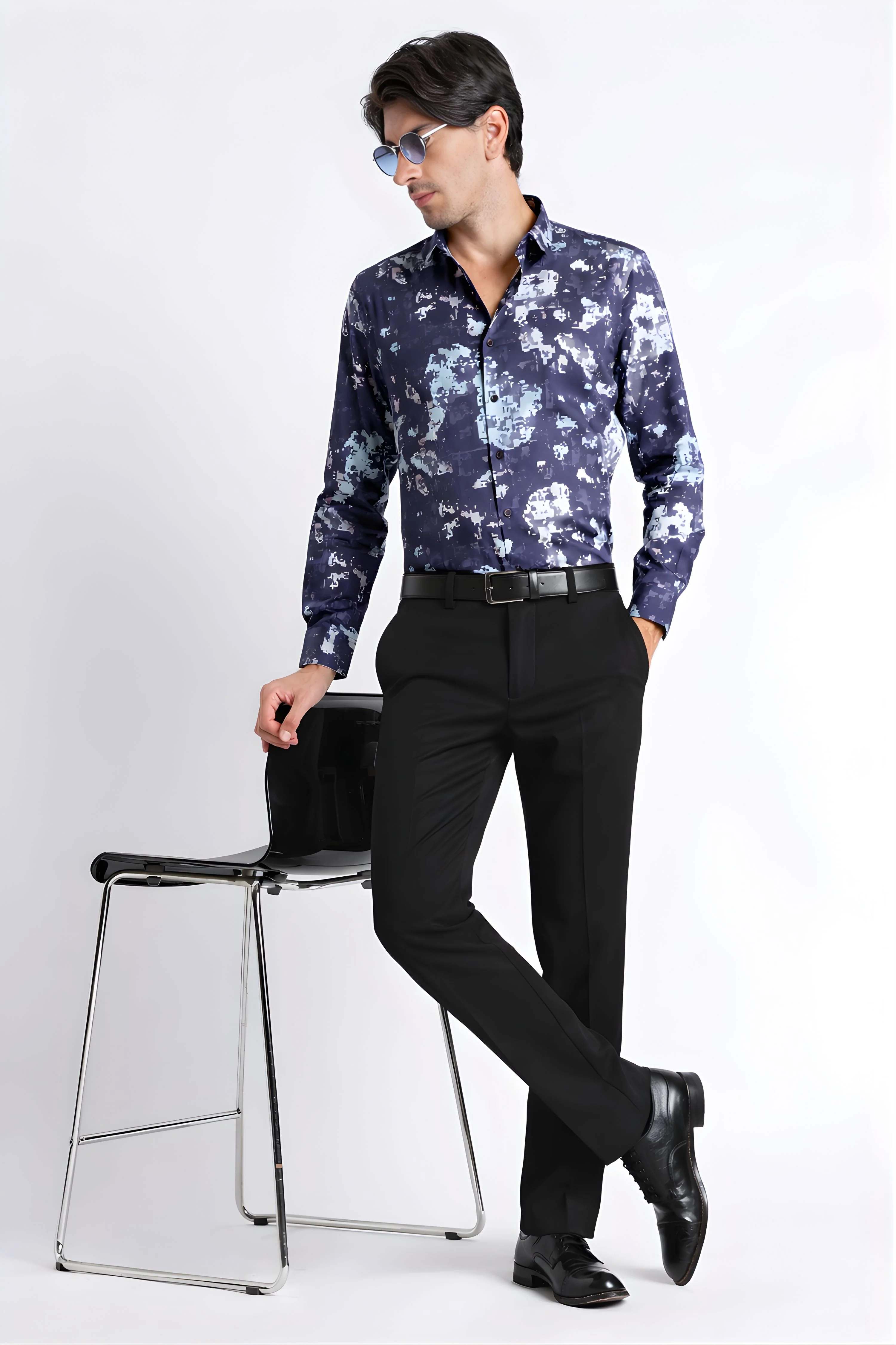 Men Refined Floral Digital Print Shirt - Image 7