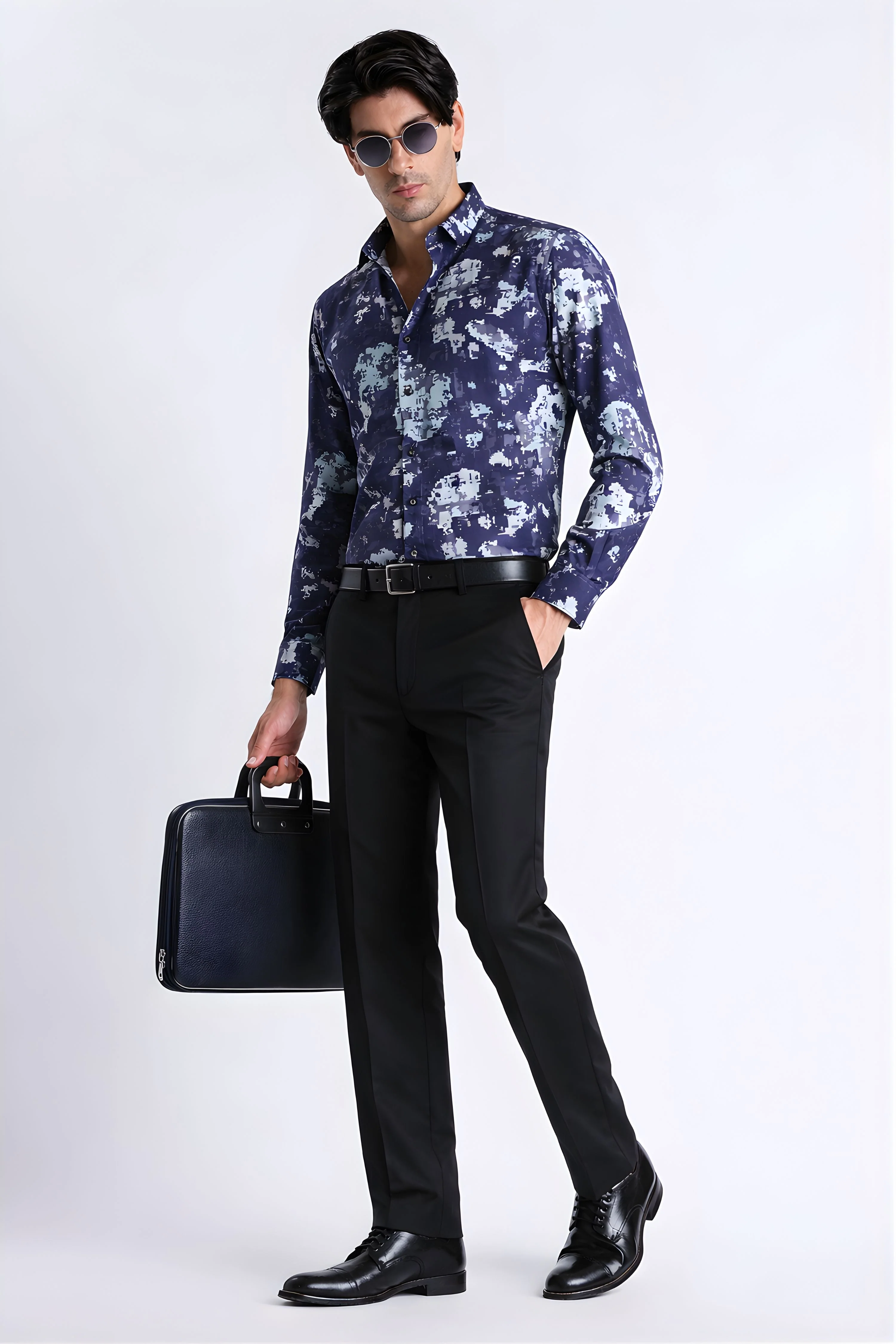 Men Refined Floral Digital Print Shirt - Image 9