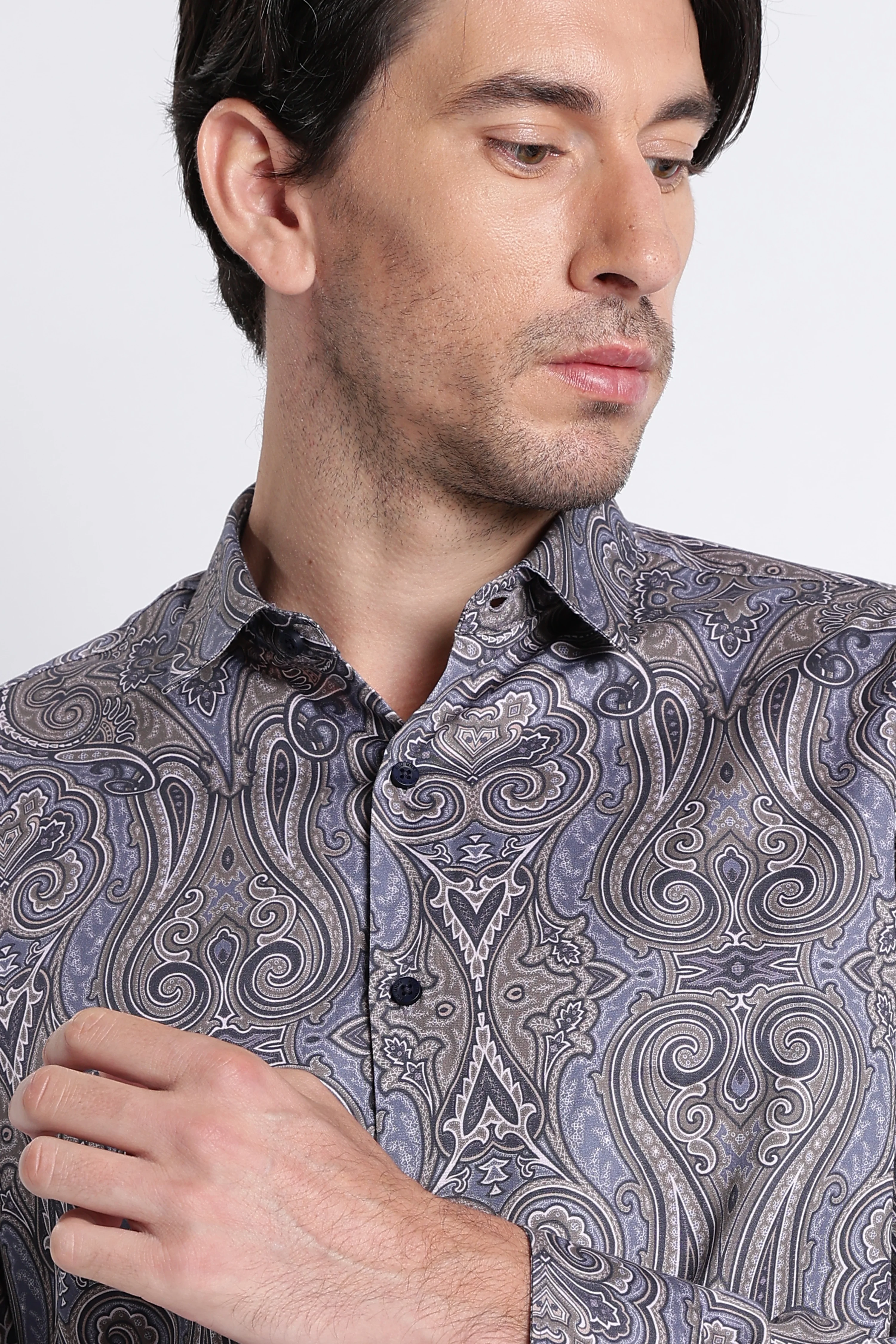 Men Refined Floral Digital Print Shirt - Image 2