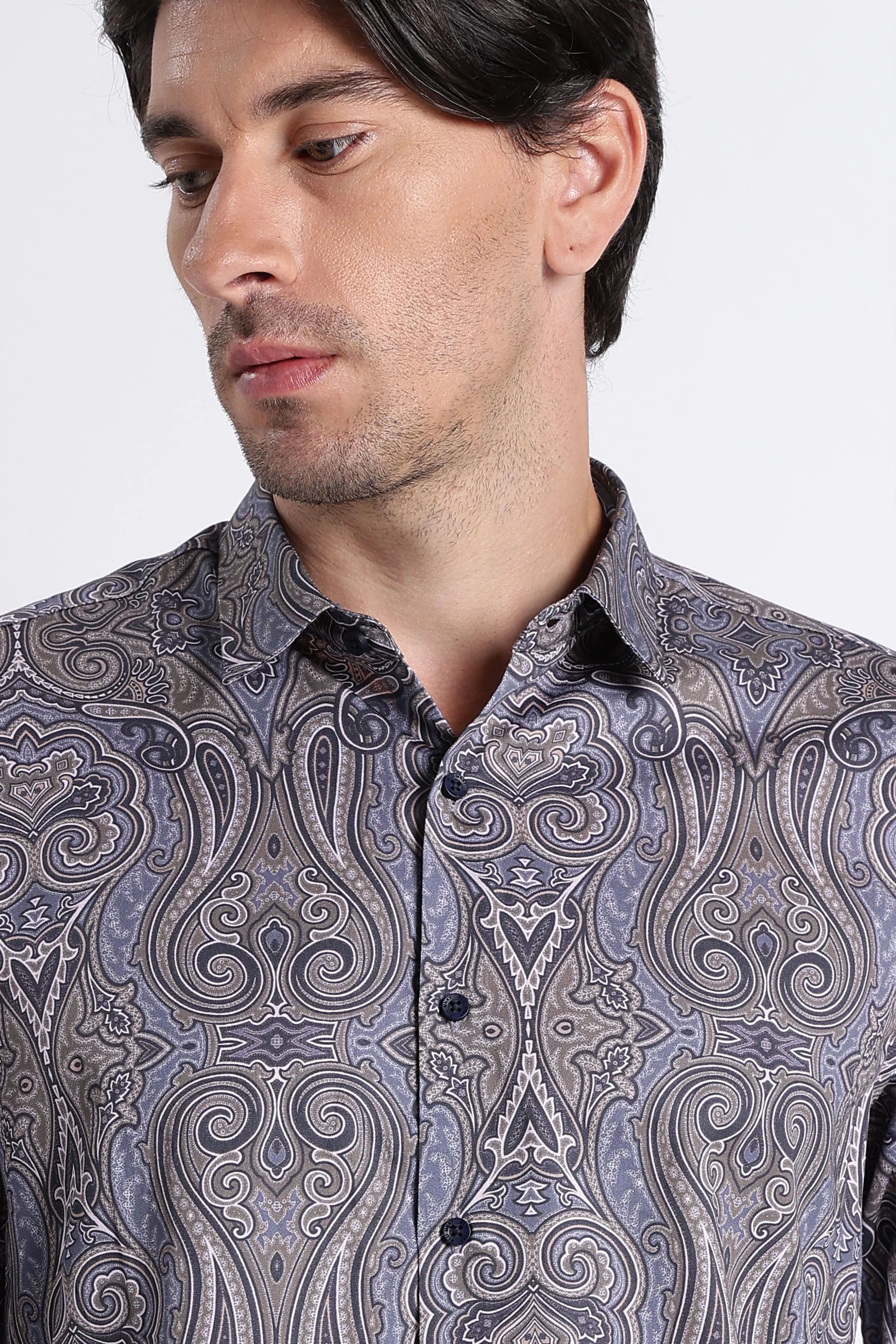 Men Refined Floral Digital Print Shirt - Image 3
