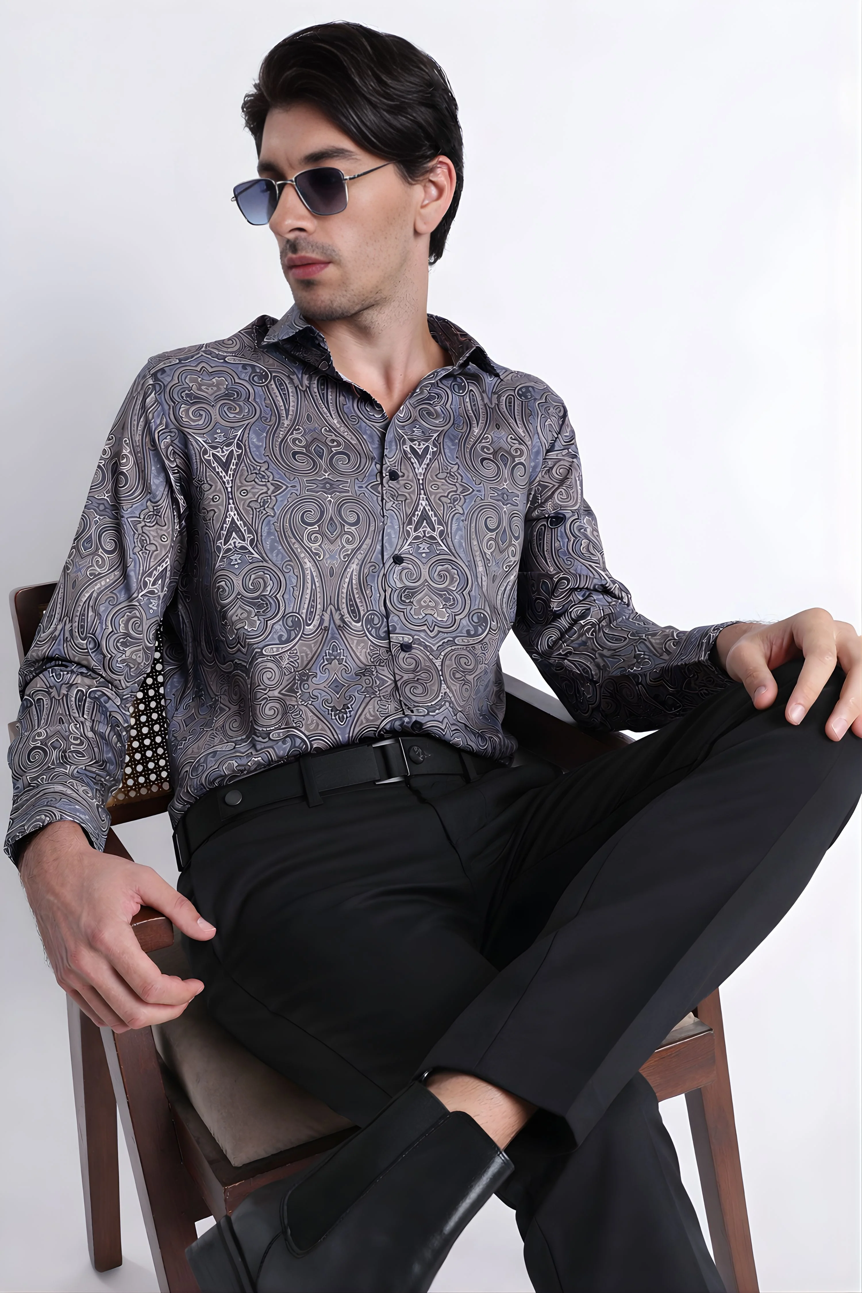 Men Refined Floral Digital Print Shirt - Image 4