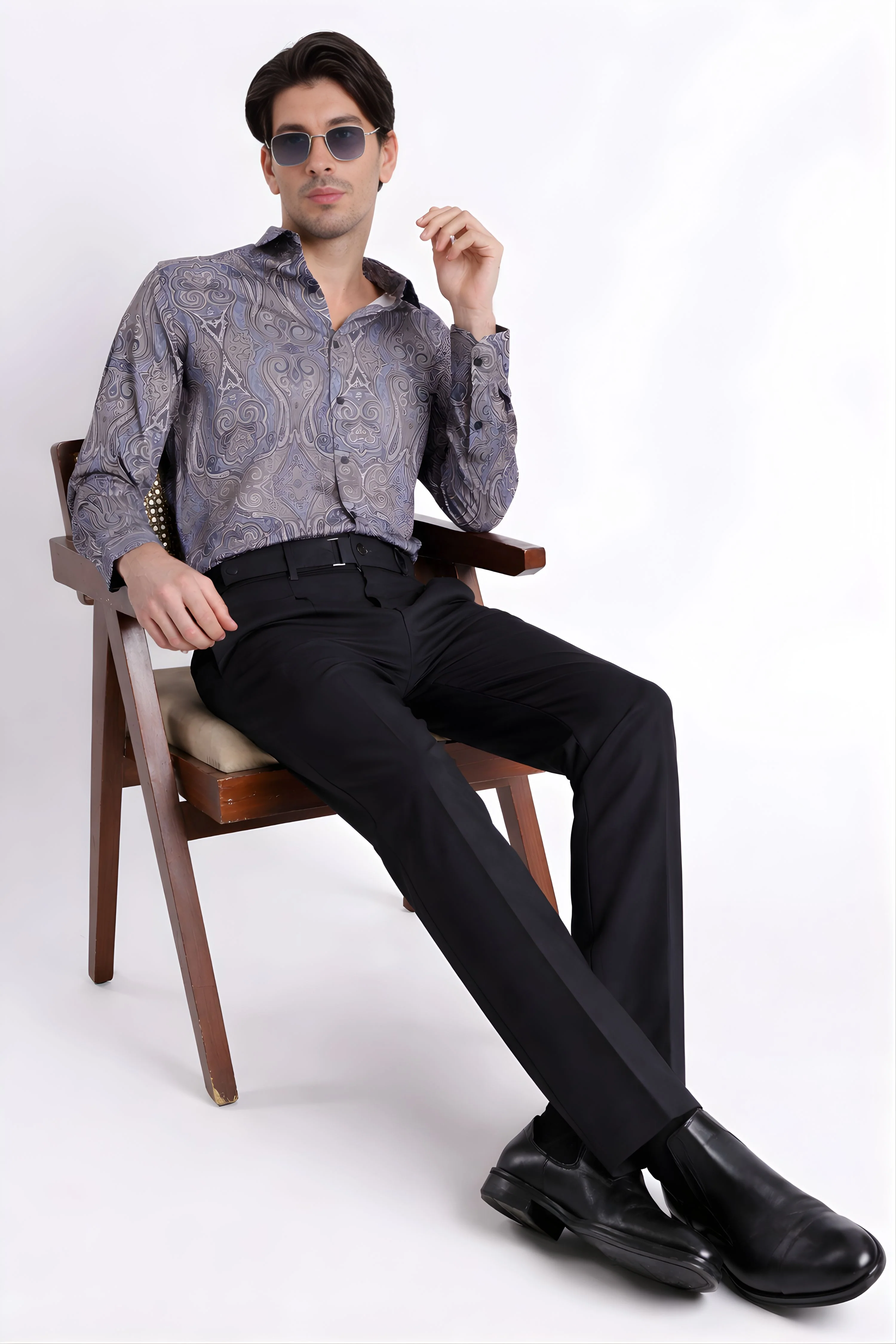 Men Refined Floral Digital Print Shirt - Image 5