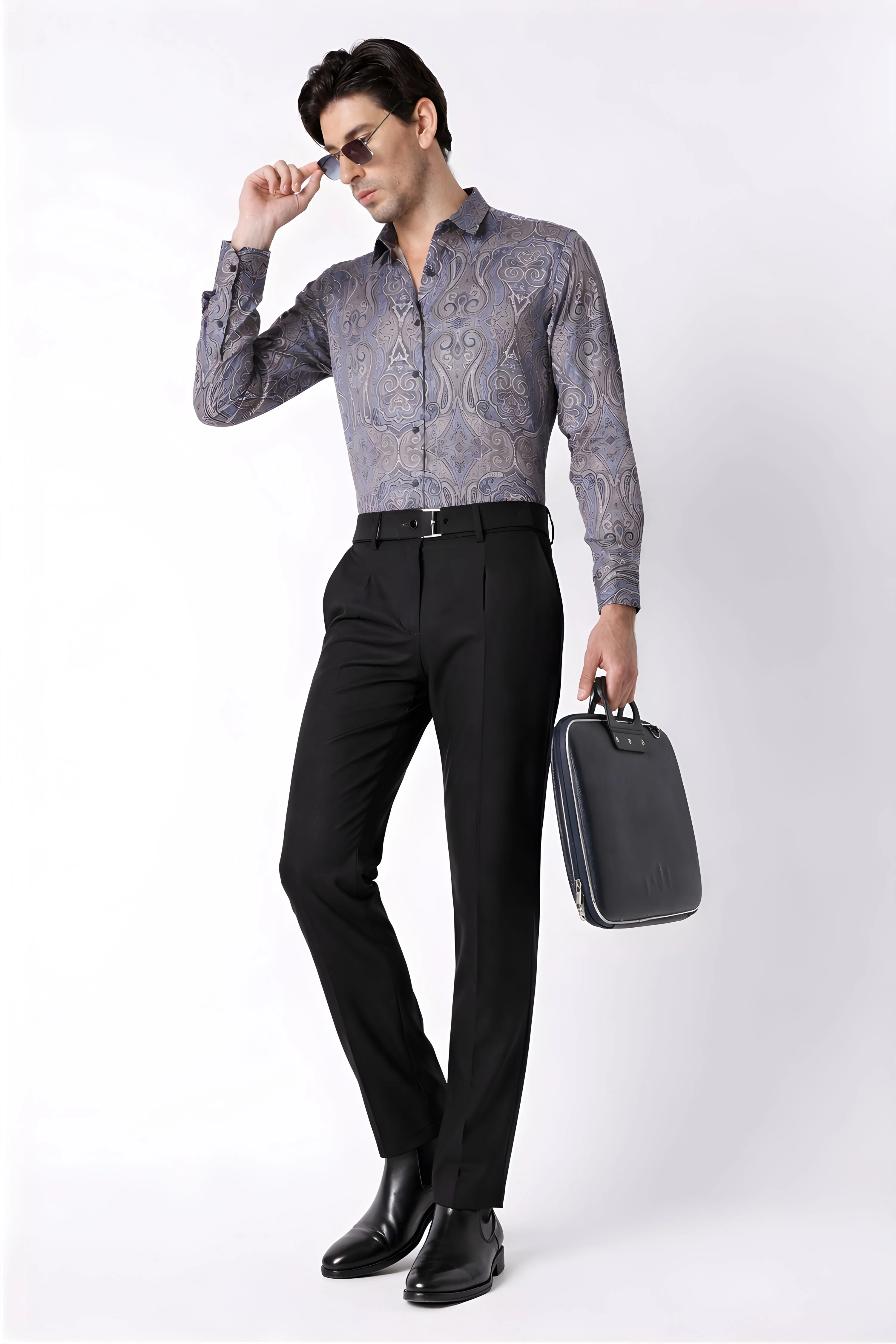 Men Refined Floral Digital Print Shirt - Image 6